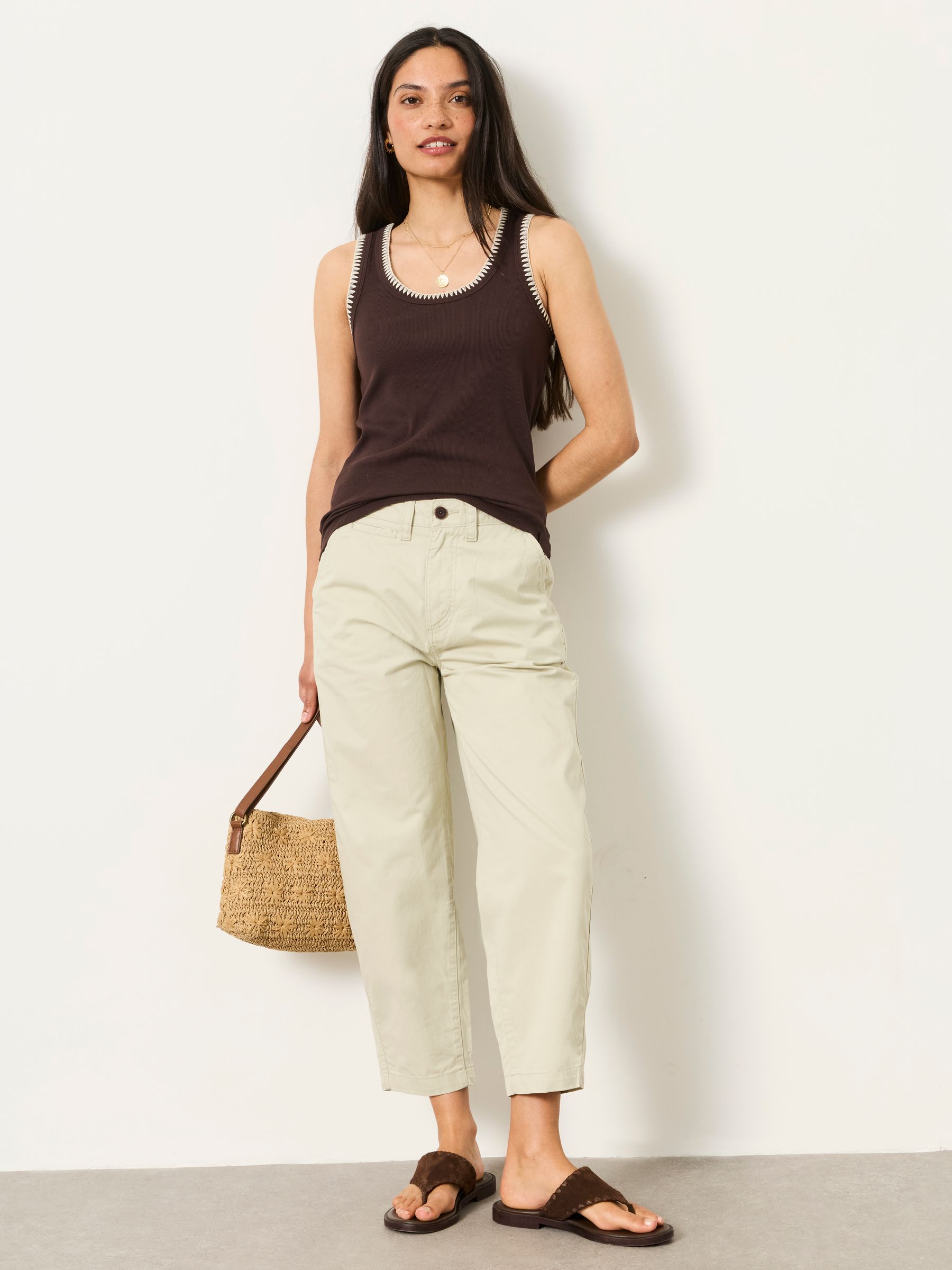 Blazey Ivory Tapered Chino Trousers - Image 3 of 6