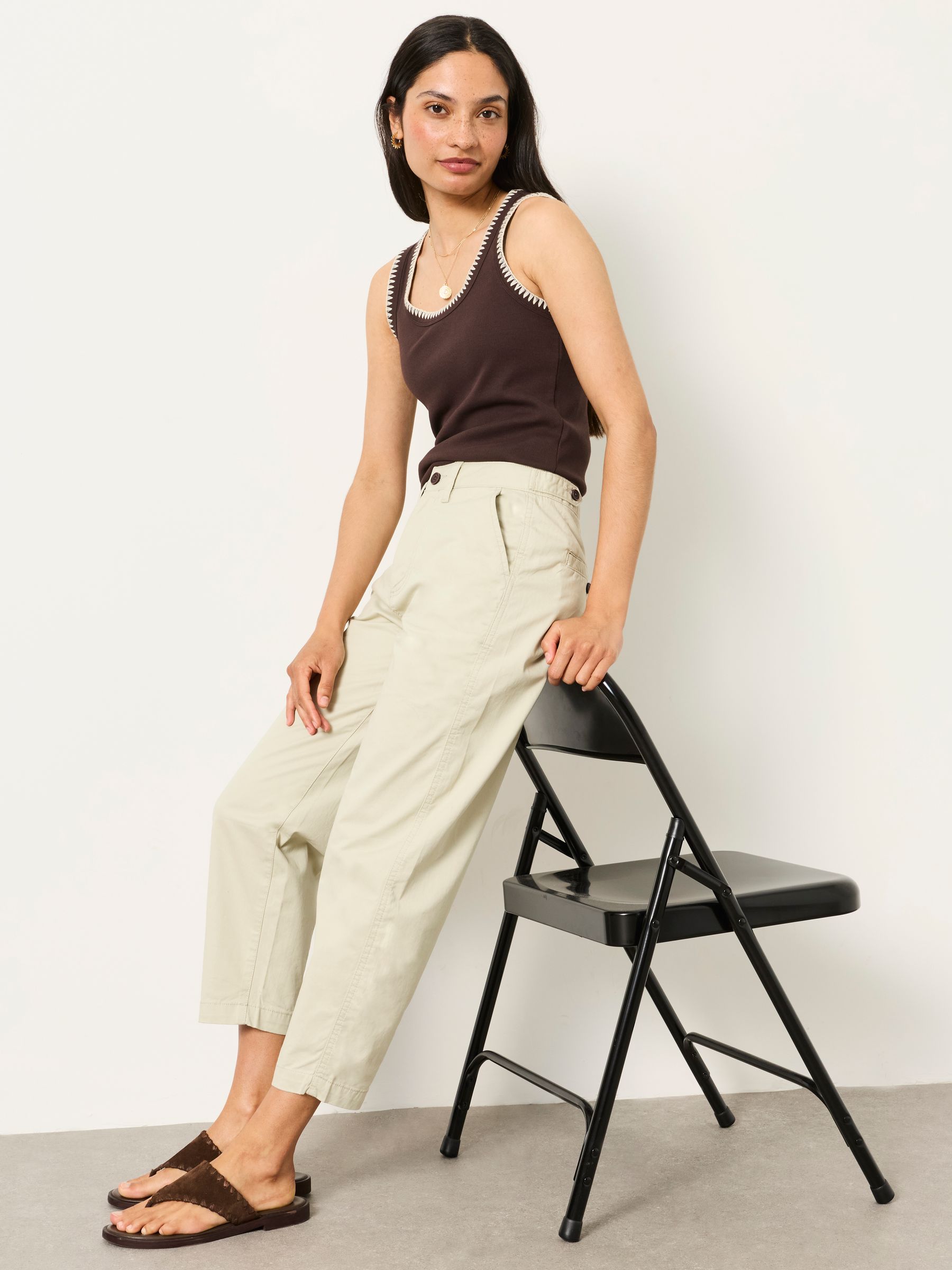 Blazey Ivory Tapered Chino Trousers - Image 5 of 6