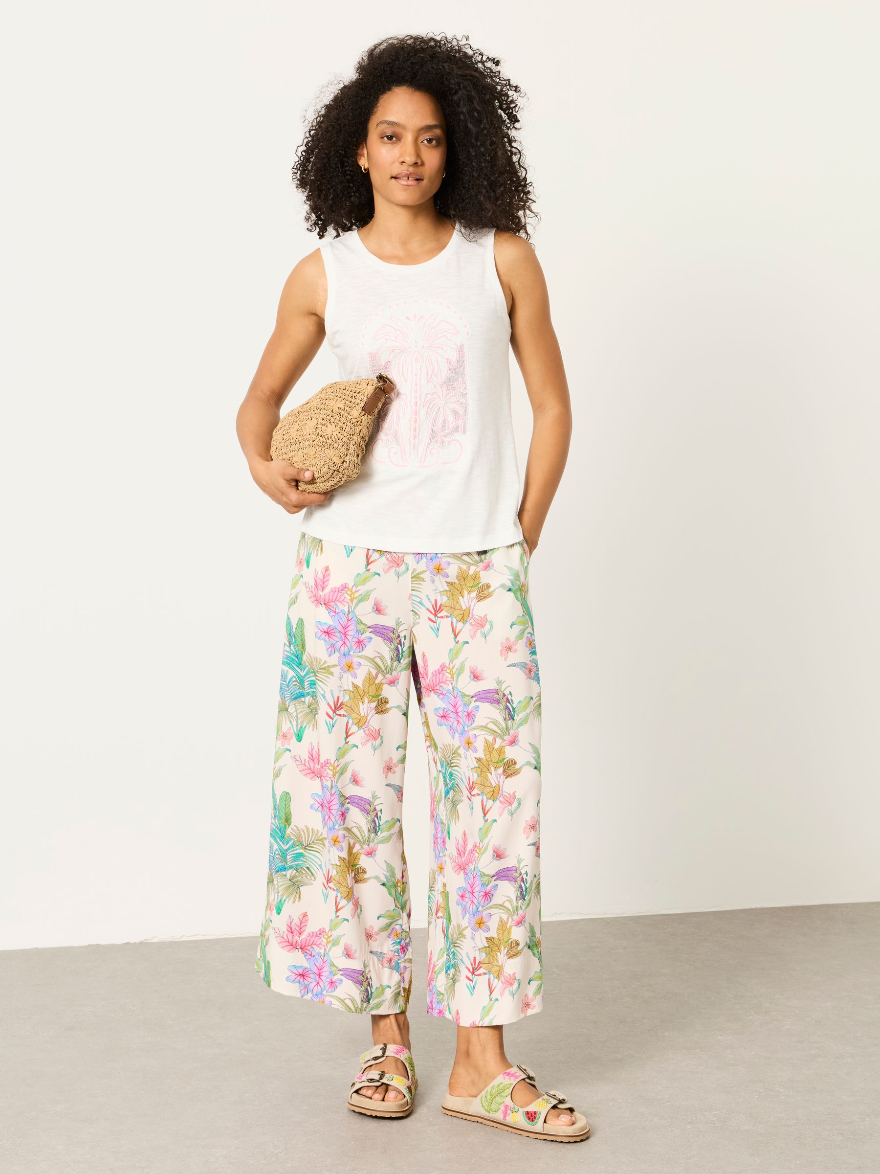 Paloma White Palm Tree Graphic Tank Top - Image 4 of 7
