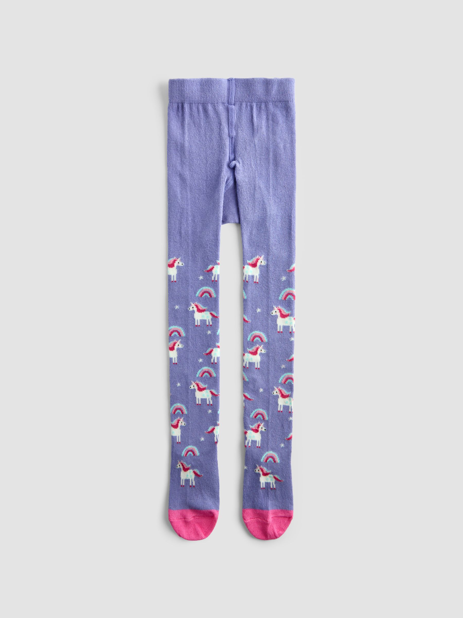 Pink Cotton Rich Unicorn Tights 2 Pack - Image 3 of 4
