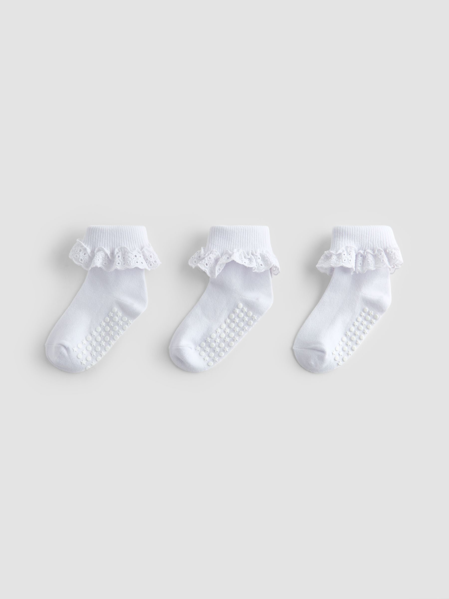 White 3-Pack Frilly Socks - Image 1 of 4