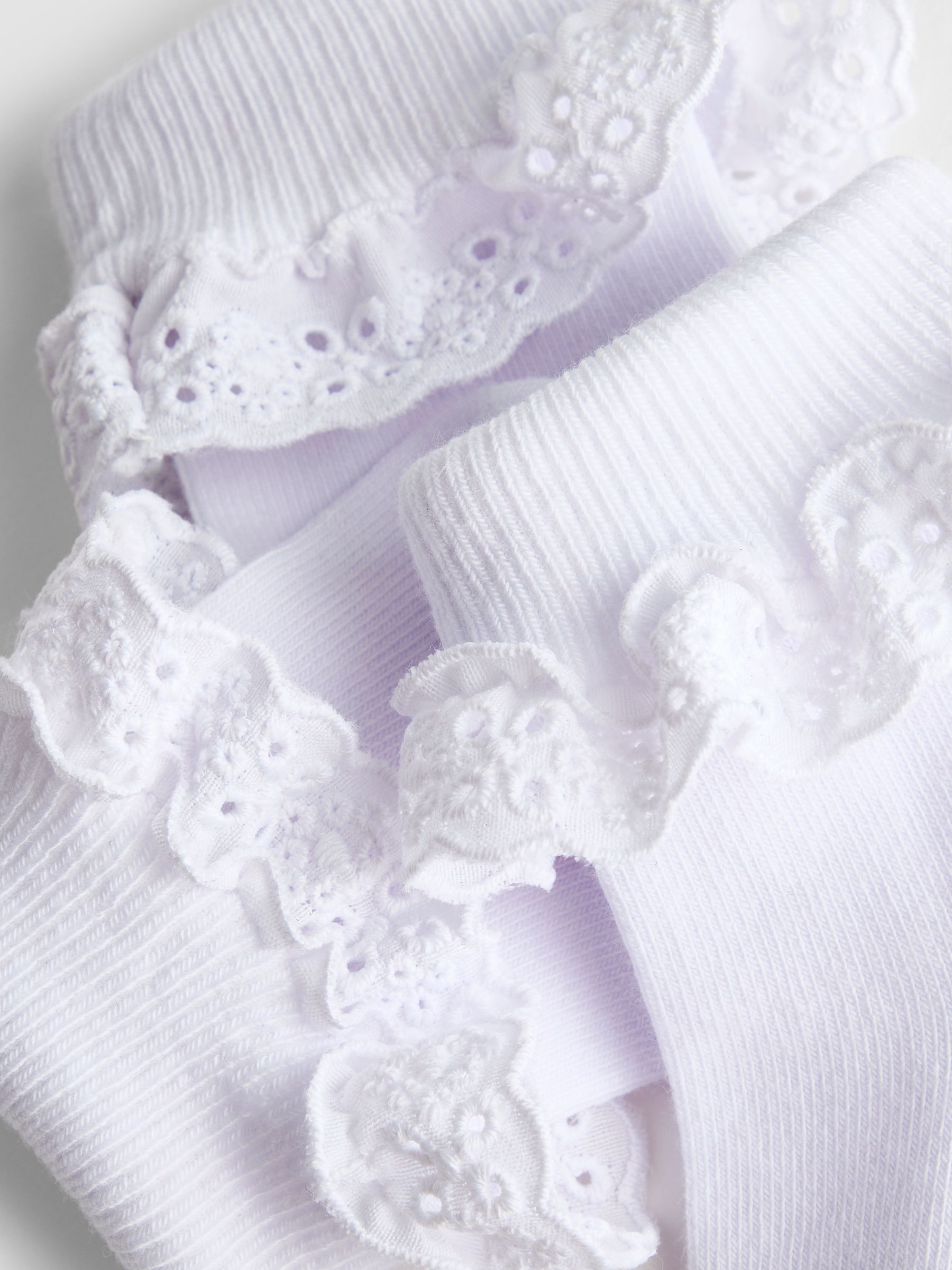 White 3-Pack Frilly Socks - Image 4 of 4
