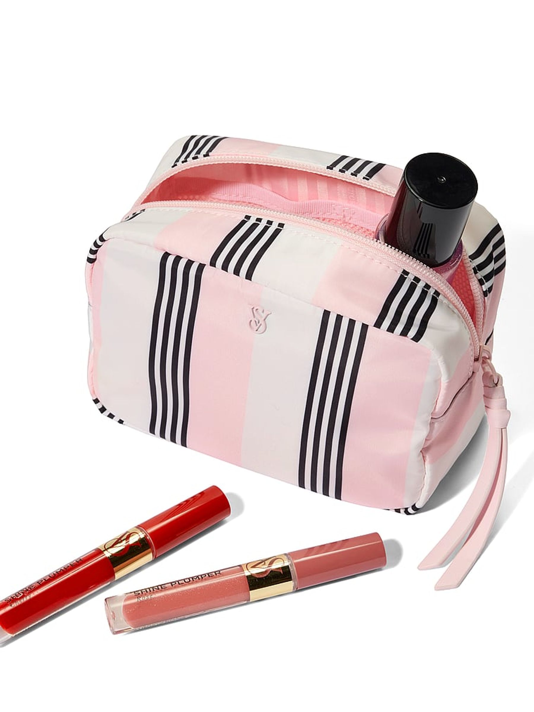 Pink and Black Stripe Make-Up Bag - Image 3 of 3