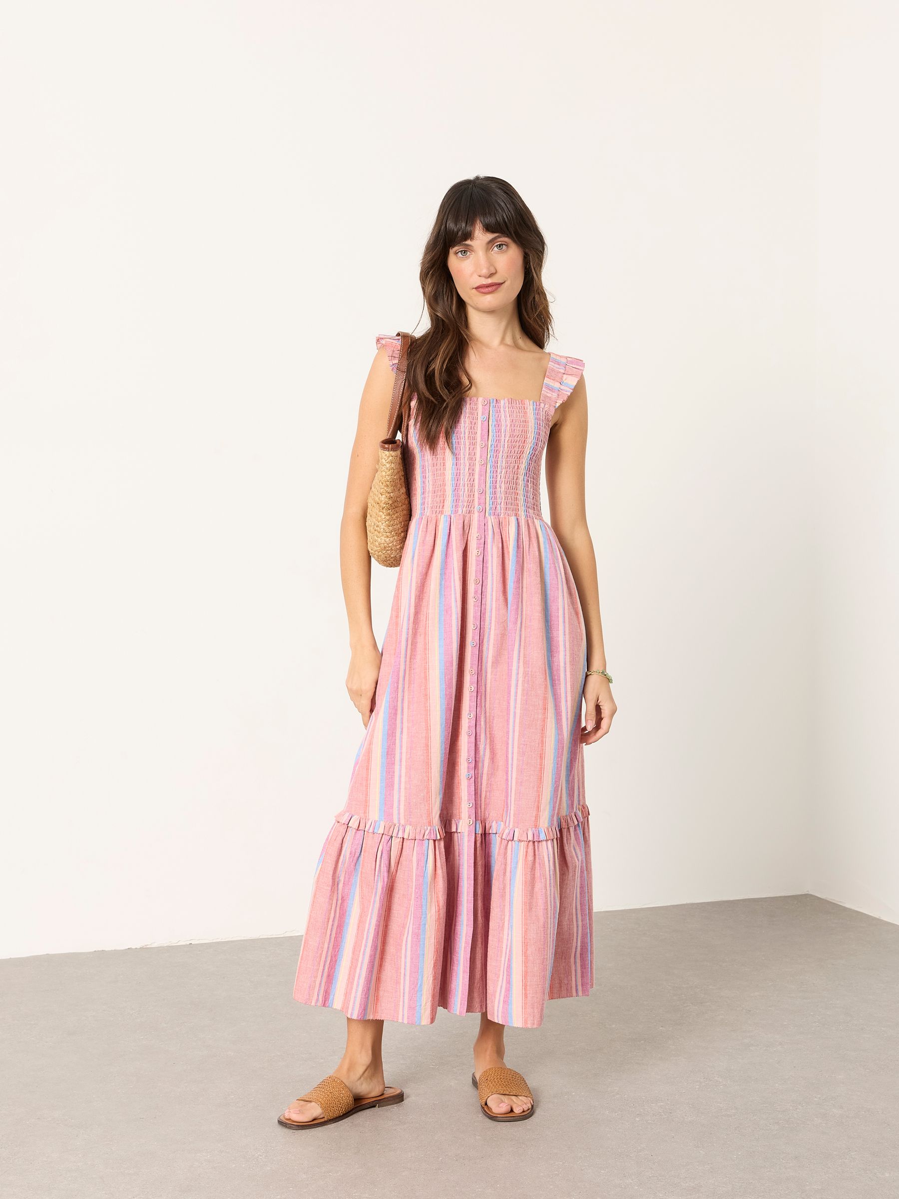 Eva Pink Petite Midi Dress - Image 1 of 6