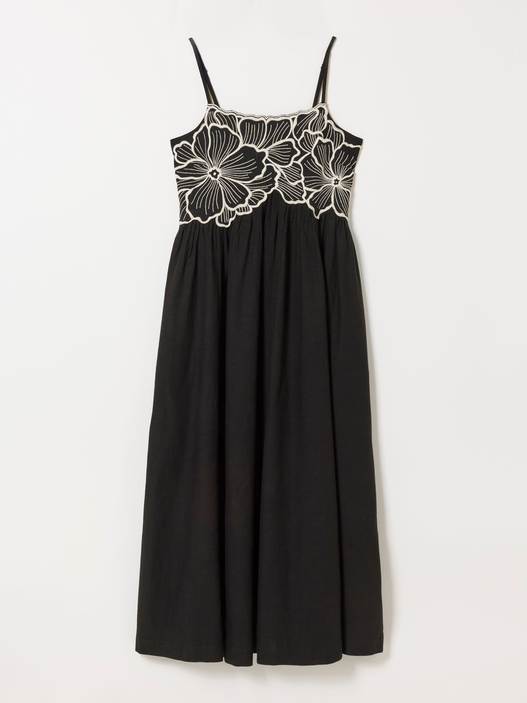 Hazel Black Petite Embroidered Midi Dress - Image 5 of 5 Hazel Black Petite Embroidered Midi Dress - Image 5 of 5