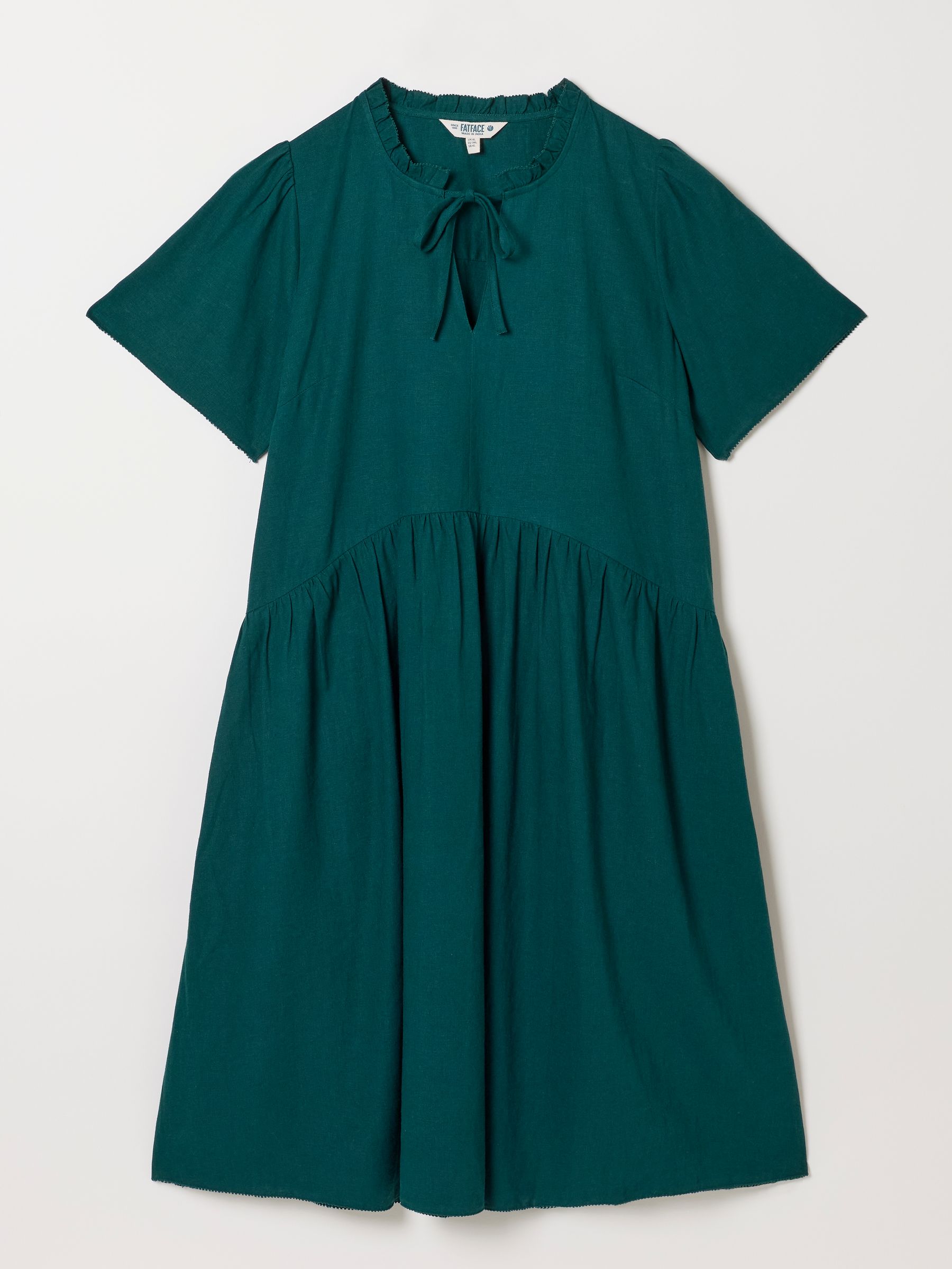 Immy Teal Blue Petite Linen Dress - Image 5 of 5