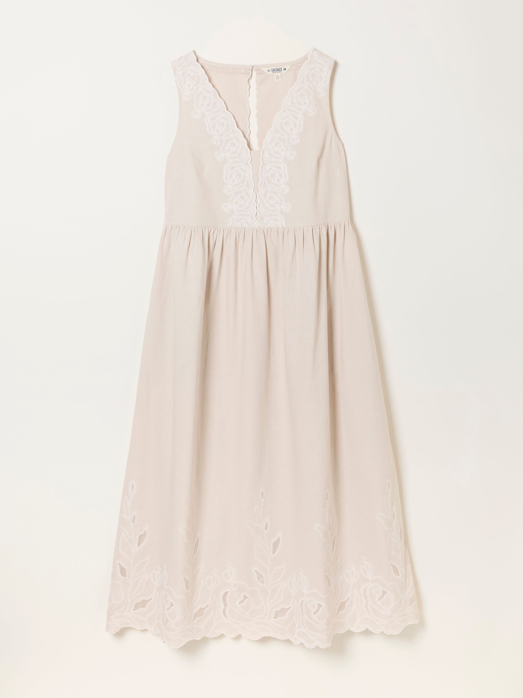 Analisa Natural Petite Embroidered Midi Dress - Image 5 of 5