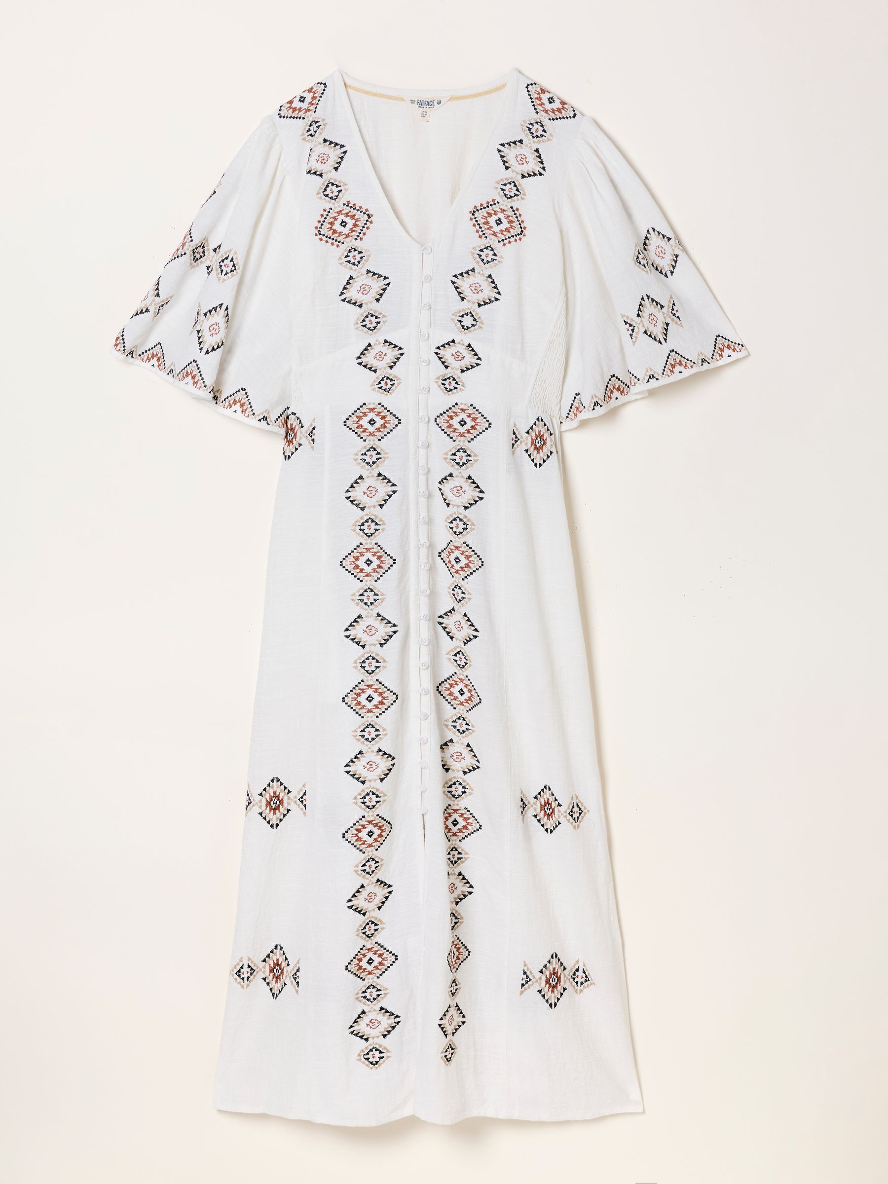 Solene Ivory Petite Embroidered Midi Dress - Image 7 of 7