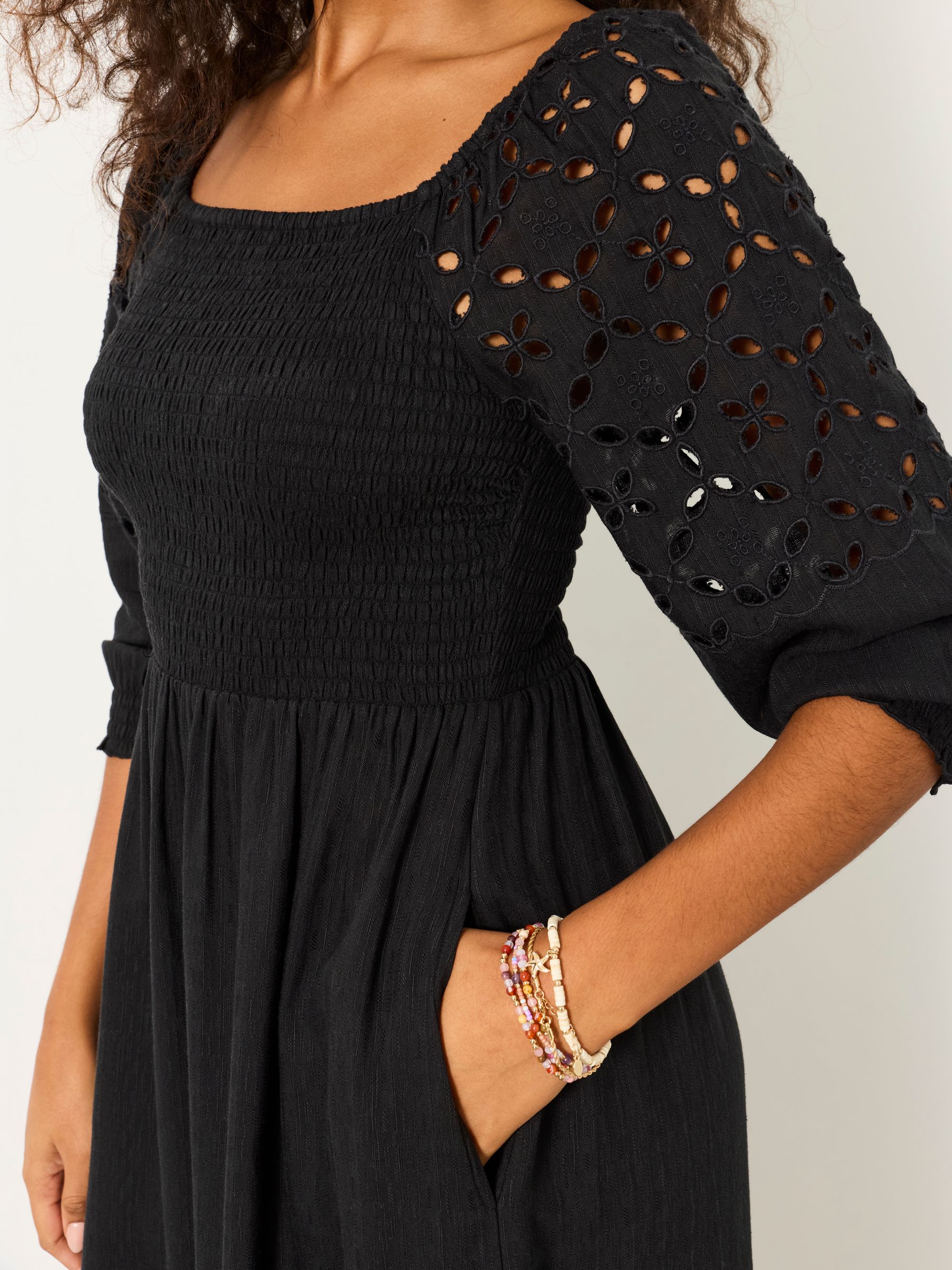 Adele Black Petite Midi Dress - Image 3 of 6