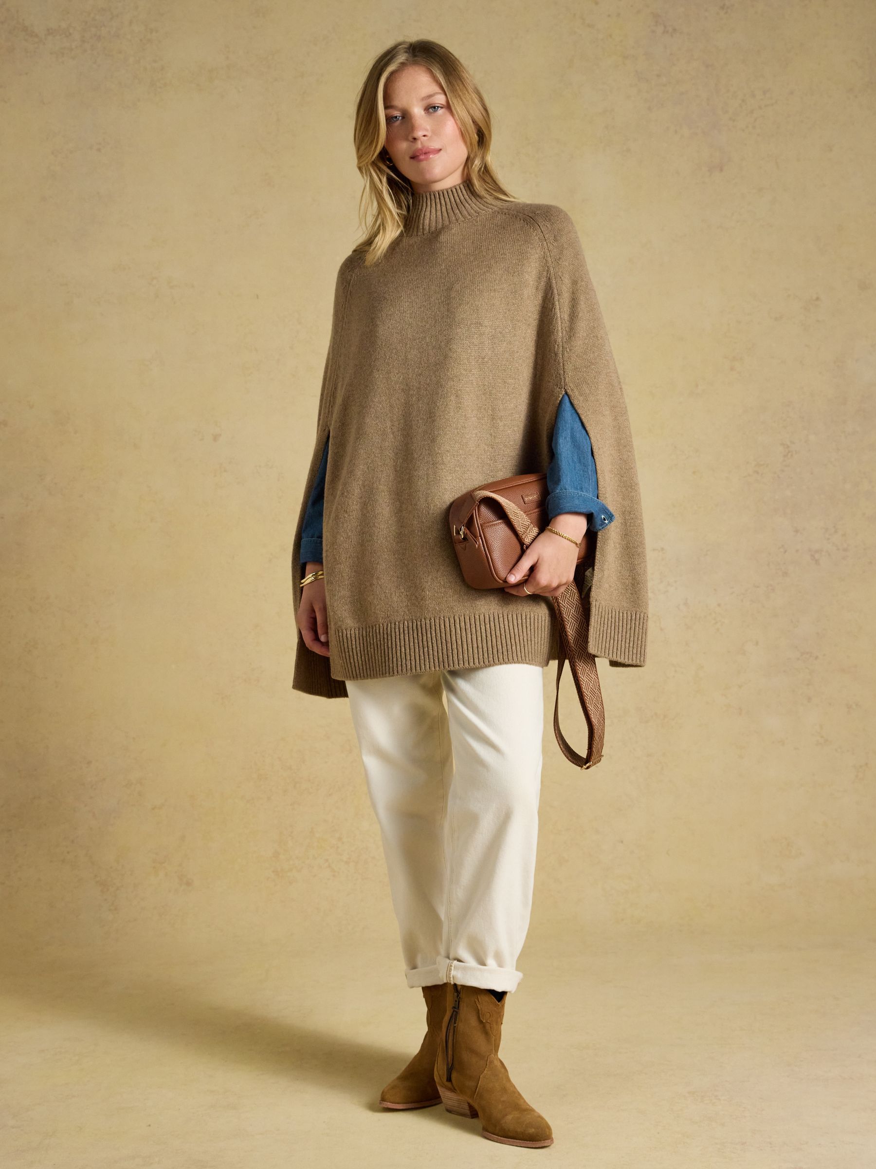 Trent Tan Brown Cross Body Bag with Adjustable Thick Strap - Image 4 of 7