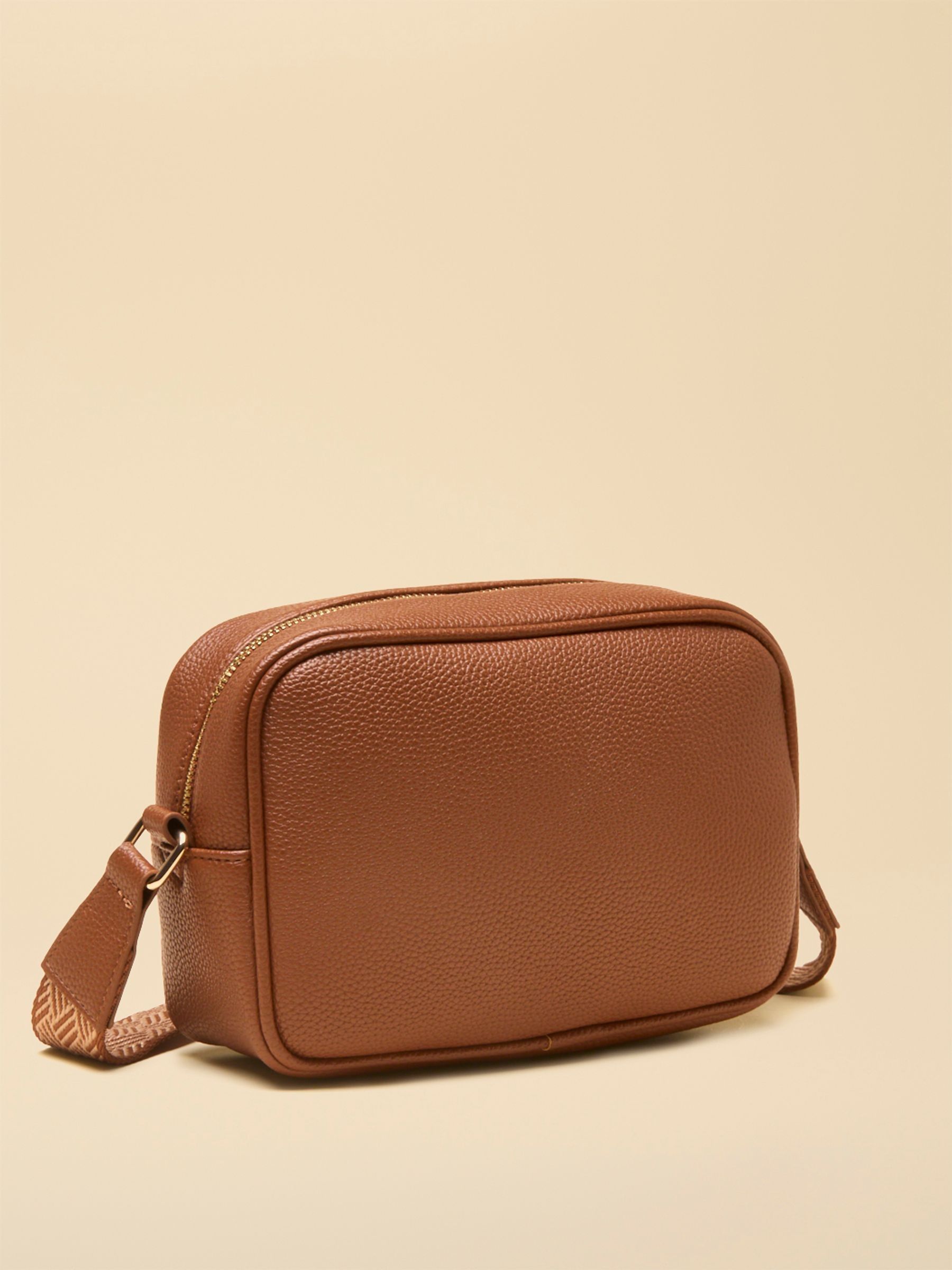 Trent Tan Brown Cross Body Bag with Adjustable Thick Strap - Image 5 of 7