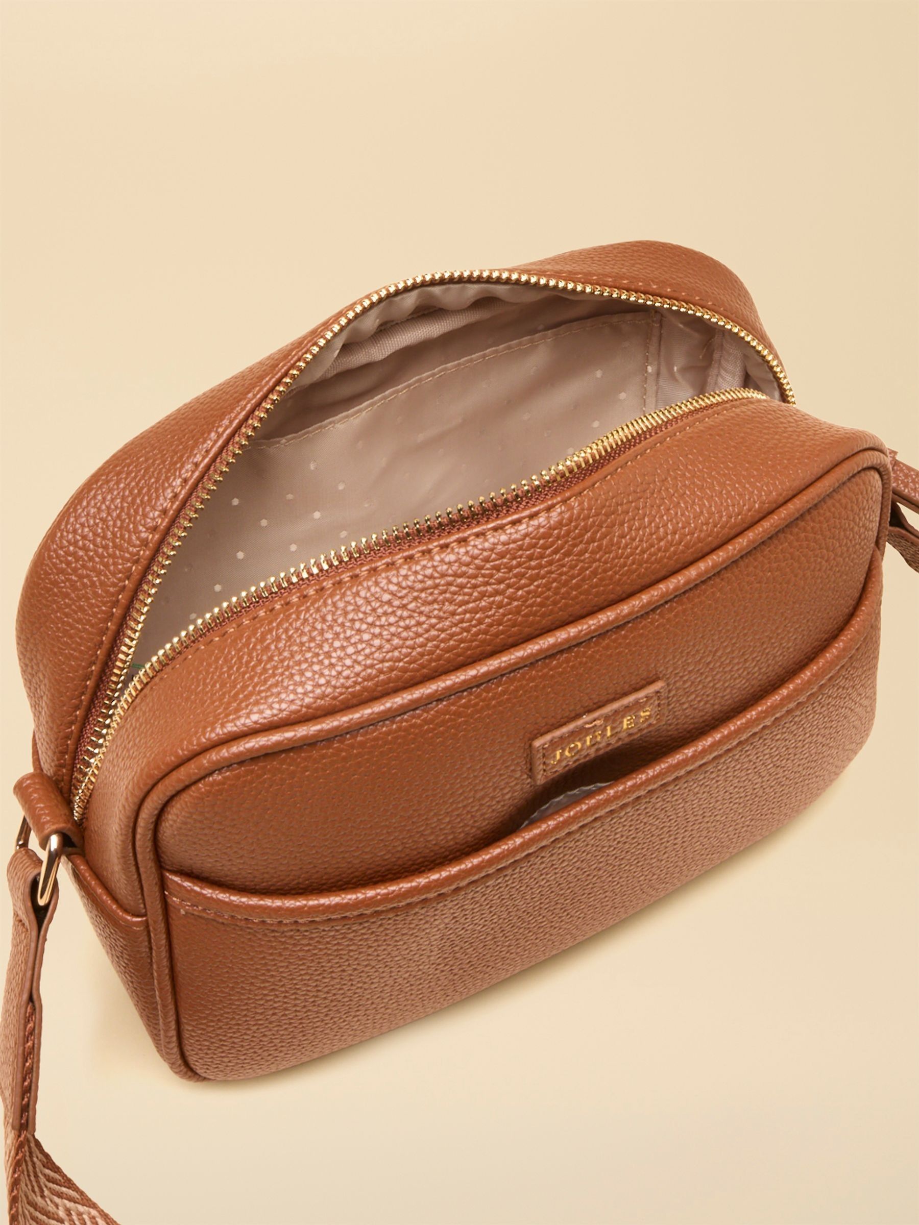 Trent Tan Brown Cross Body Bag with Adjustable Thick Strap - Image 7 of 7 Trent Tan Brown Cross Body Bag with Adjustable Thick Strap - Image 7 of 7