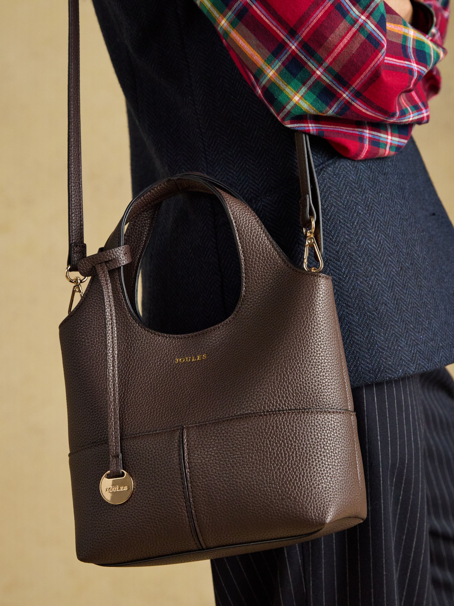 Crossbody Chocolate Brown Tophandle Tote Bag - Image 2 of 8