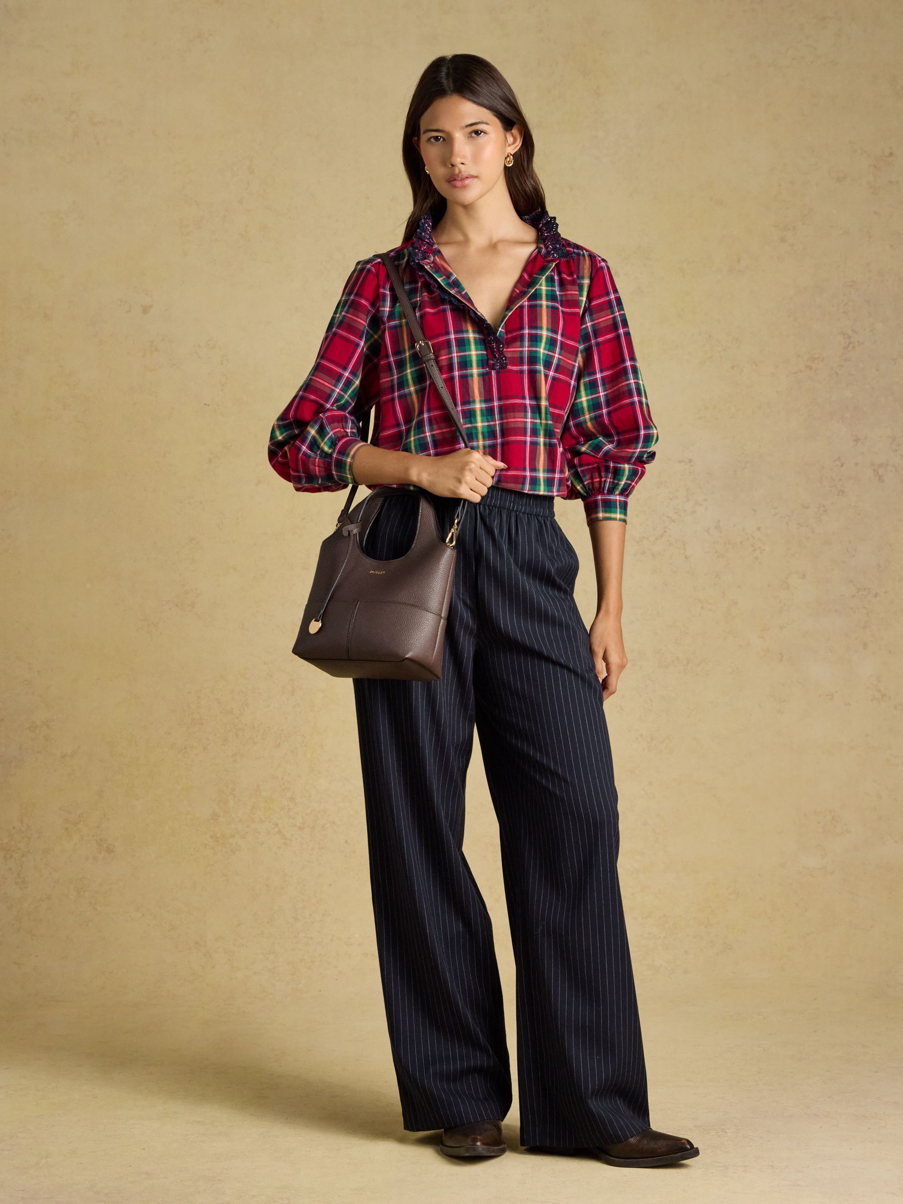 Crossbody Chocolate Brown Tophandle Tote Bag - Image 3 of 8