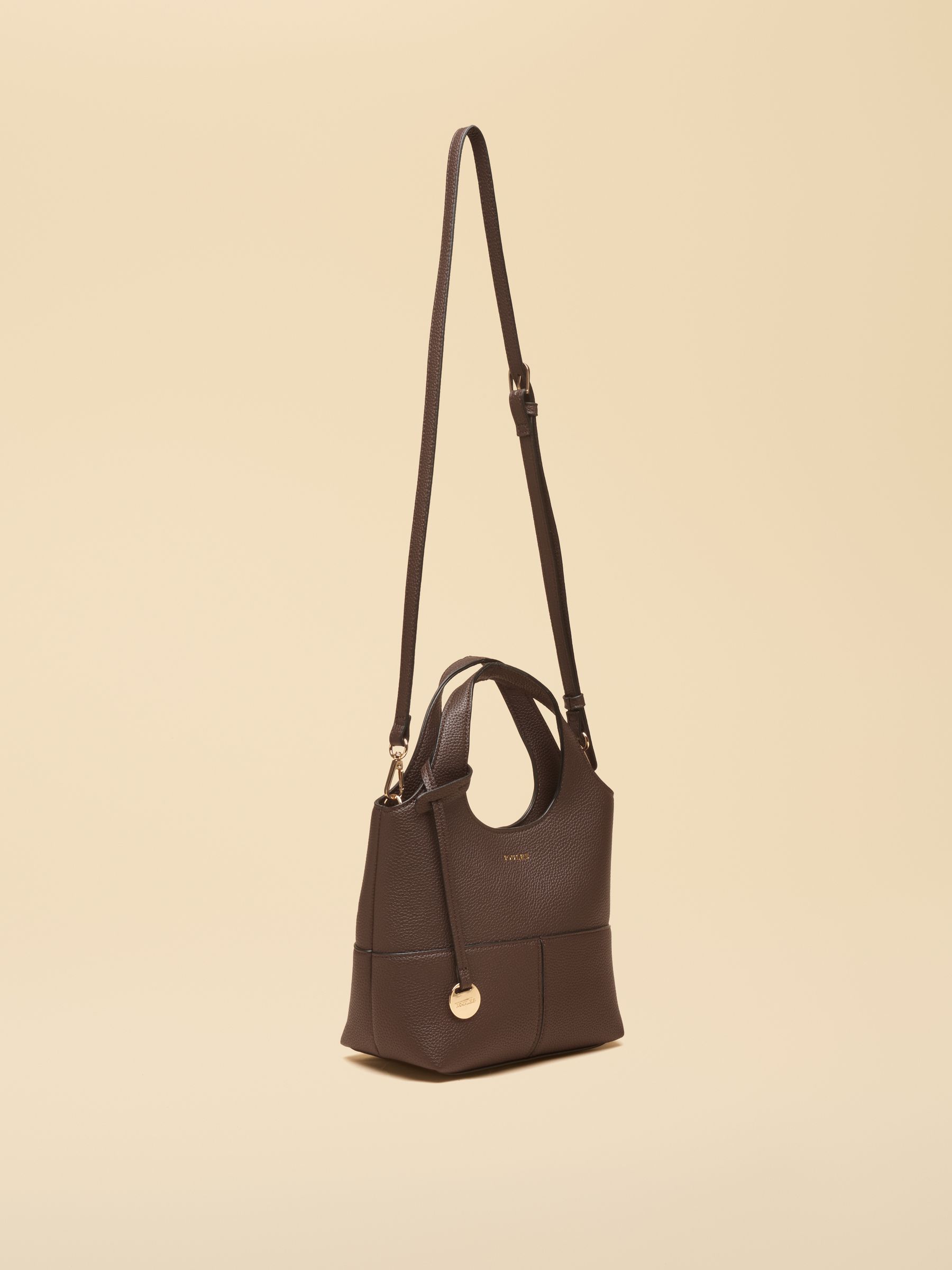 Crossbody Chocolate Brown Tophandle Tote Bag - Image 5 of 8