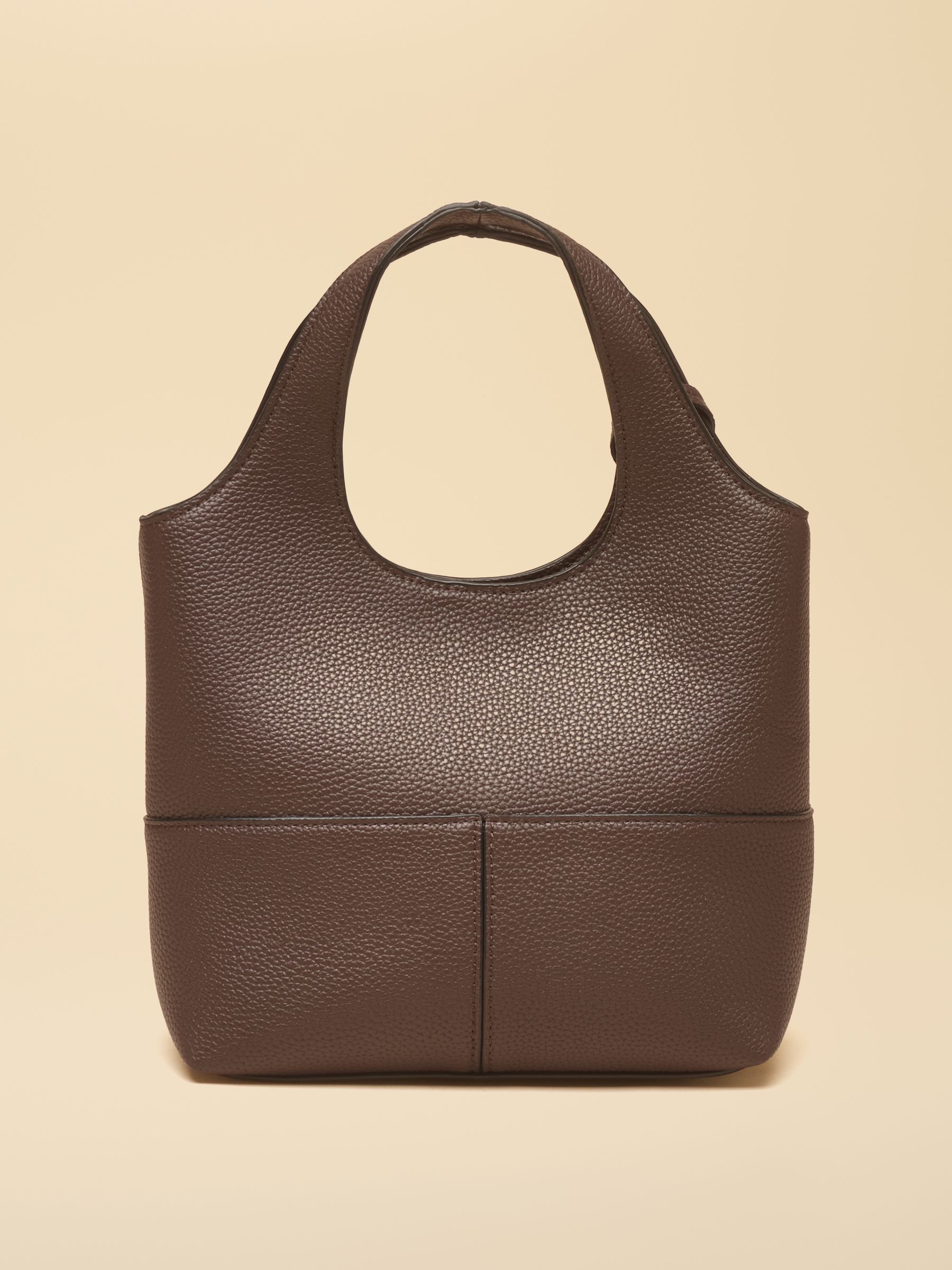 Crossbody Chocolate Brown Tophandle Tote Bag - Image 6 of 8