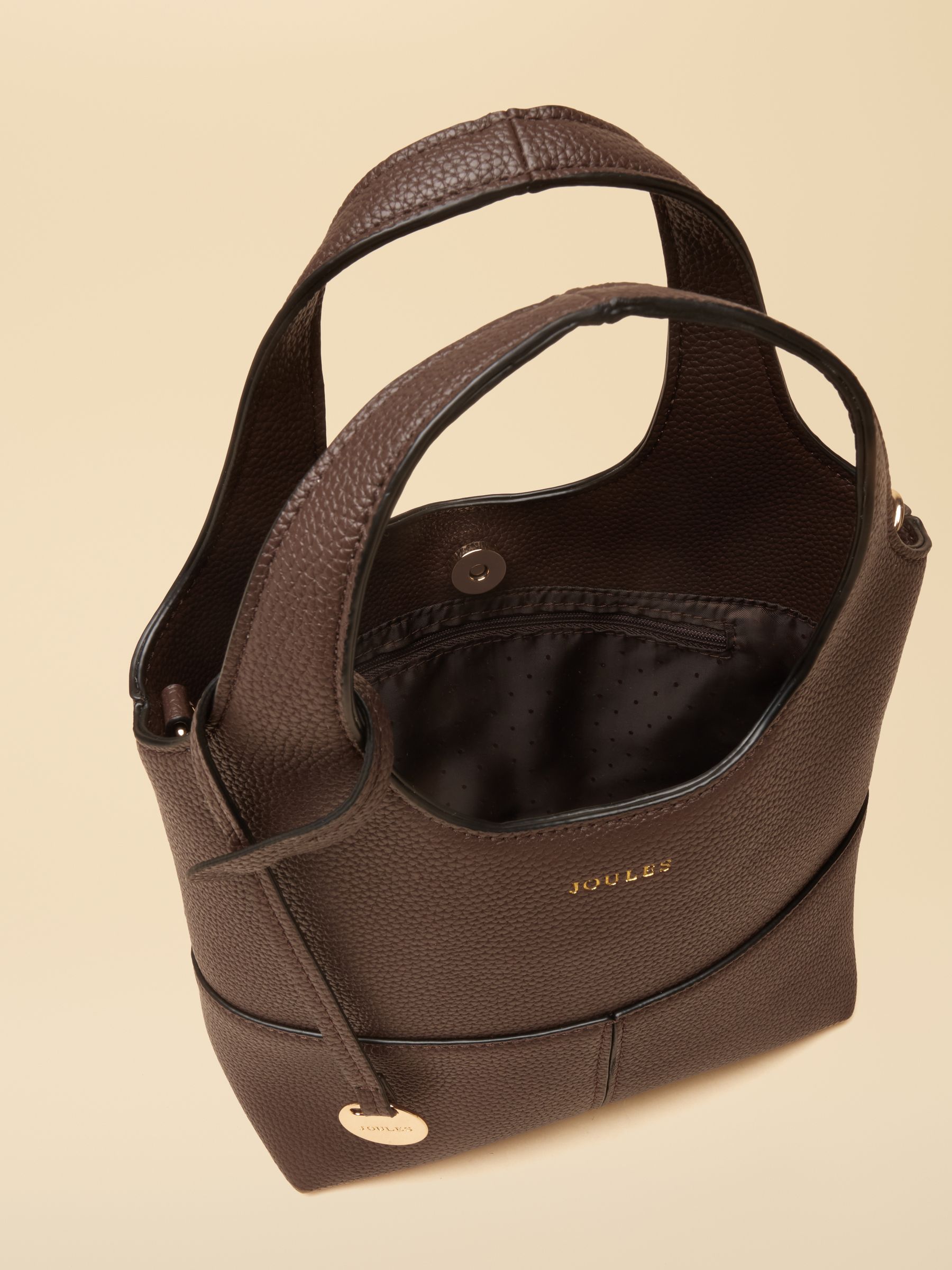 Crossbody Chocolate Brown Tophandle Tote Bag - Image 8 of 8