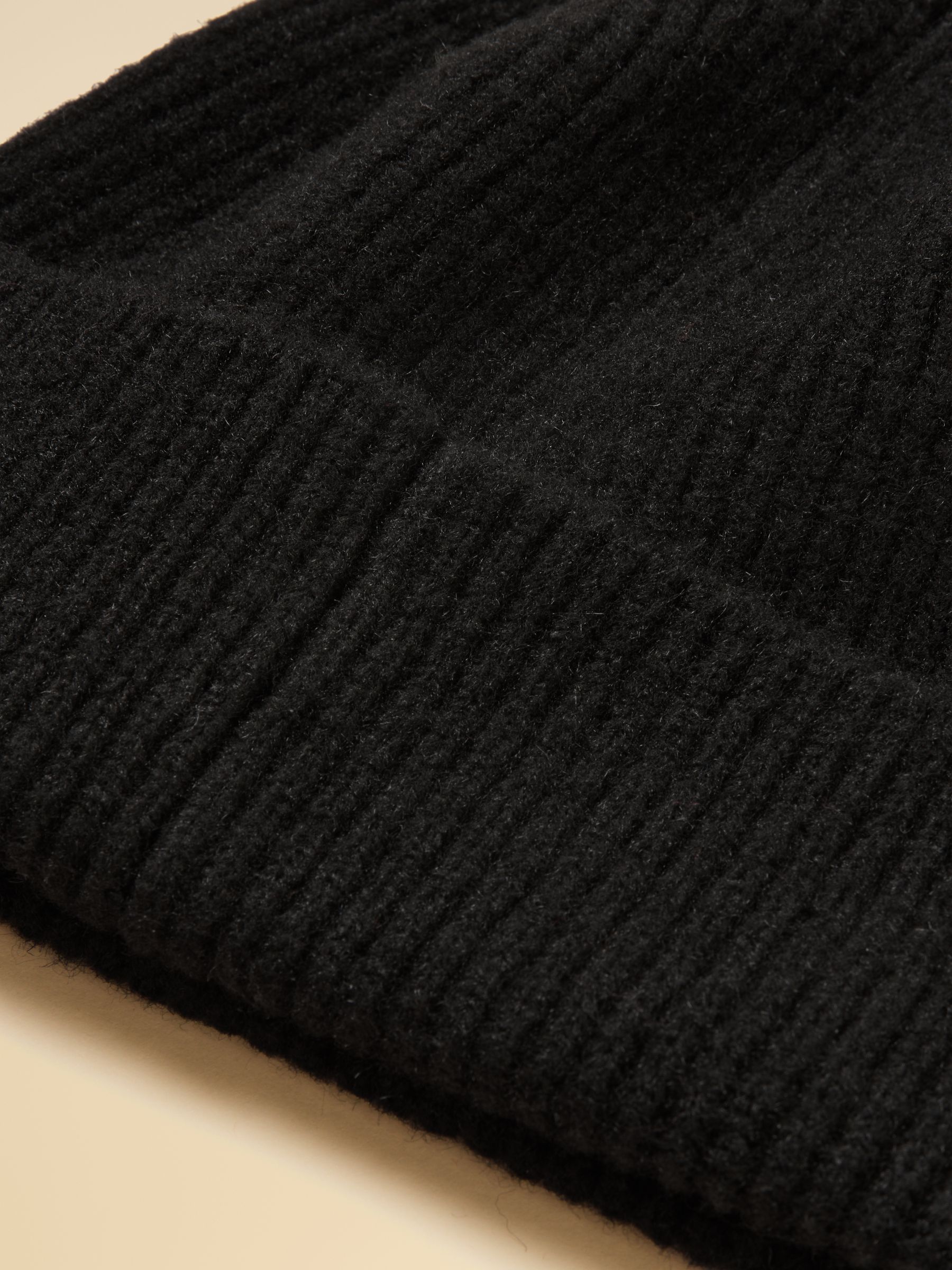 Fine Knit Black Beanie Hat - Image 7 of 8