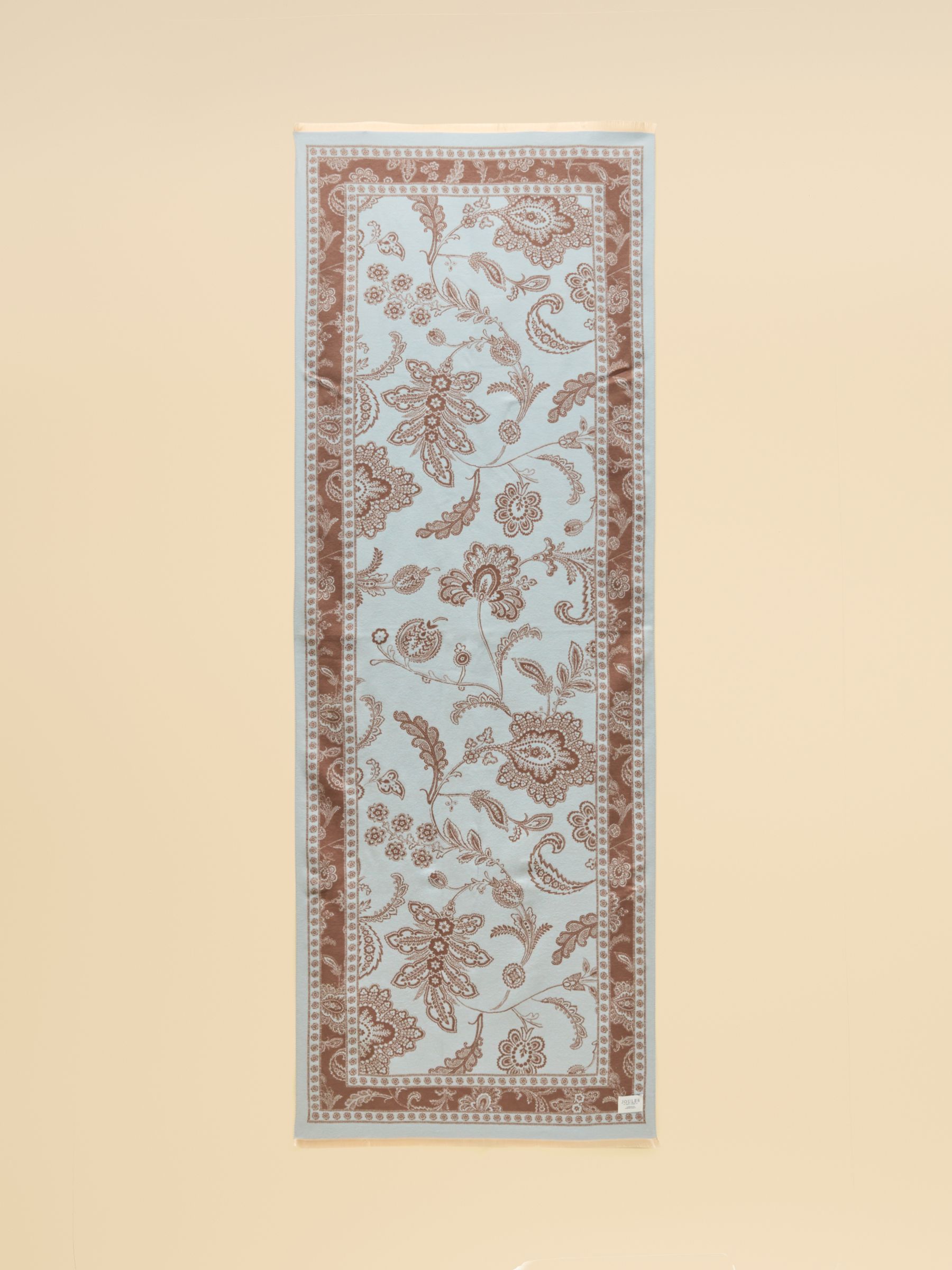 Jacquard Blue Brown Floral Scarf - Image 7 of 7
