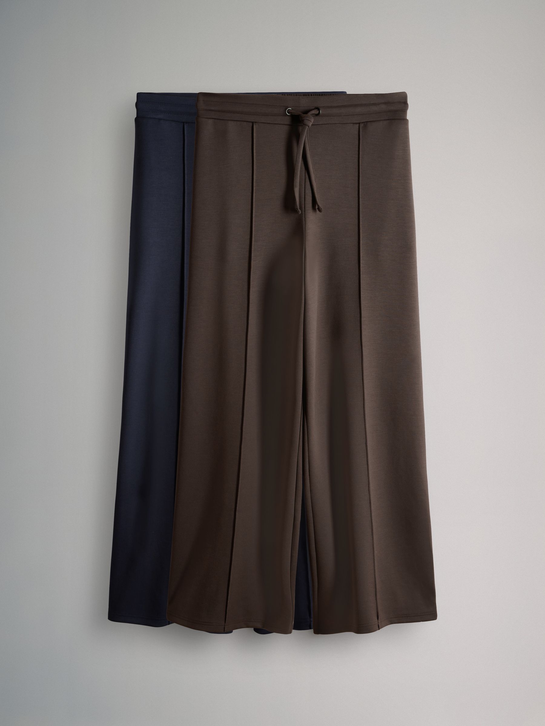 Navy Blue/Chocolate Brown Modal Straight Leg Joggers 2 Pack - Image 1 of 5