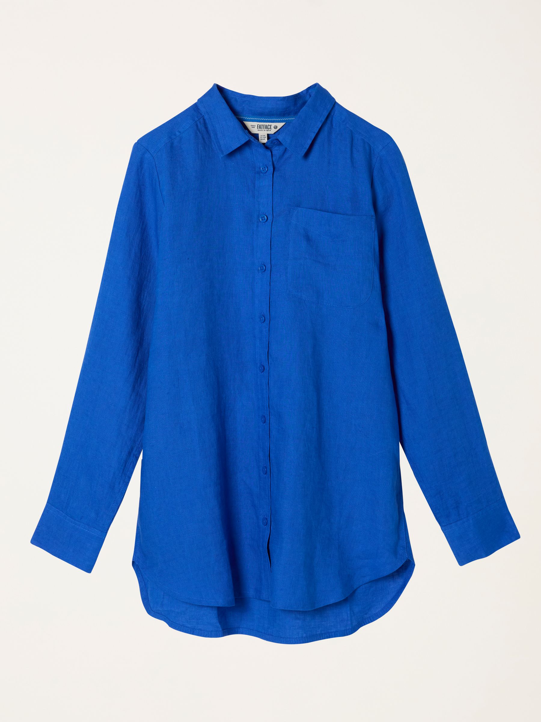 Olivia Cobalt Blue Petite Linen Shirt - Image 6 of 6 Olivia Cobalt Blue Petite Linen Shirt - Image 6 of 6