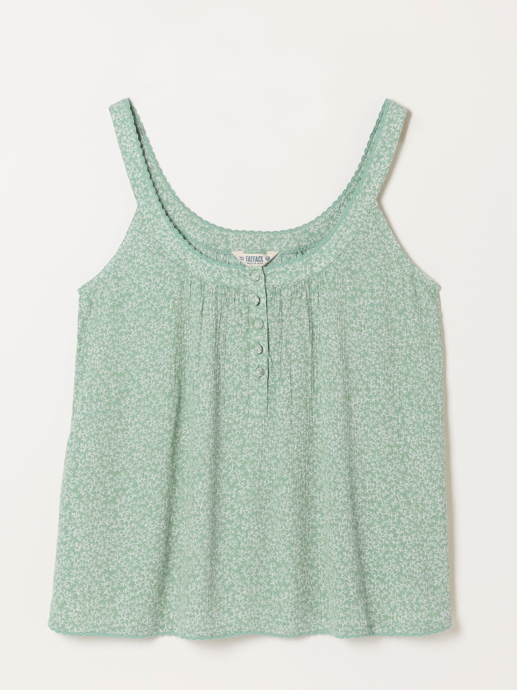 Layla Dusky Green Coral Texture Petite Cami - Image 6 of 6