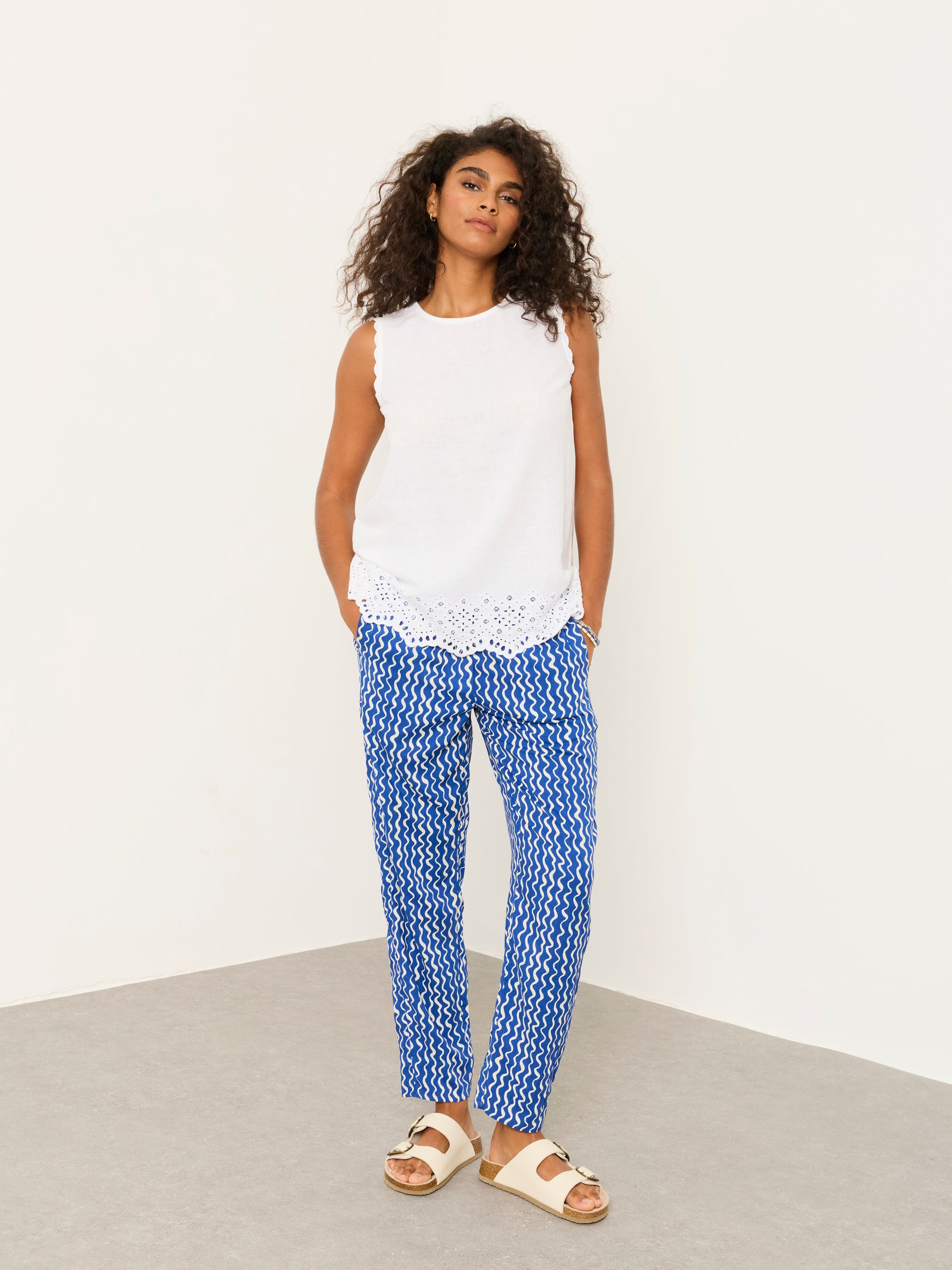 Ella White Petite Broderie Cami - Image 3 of 6