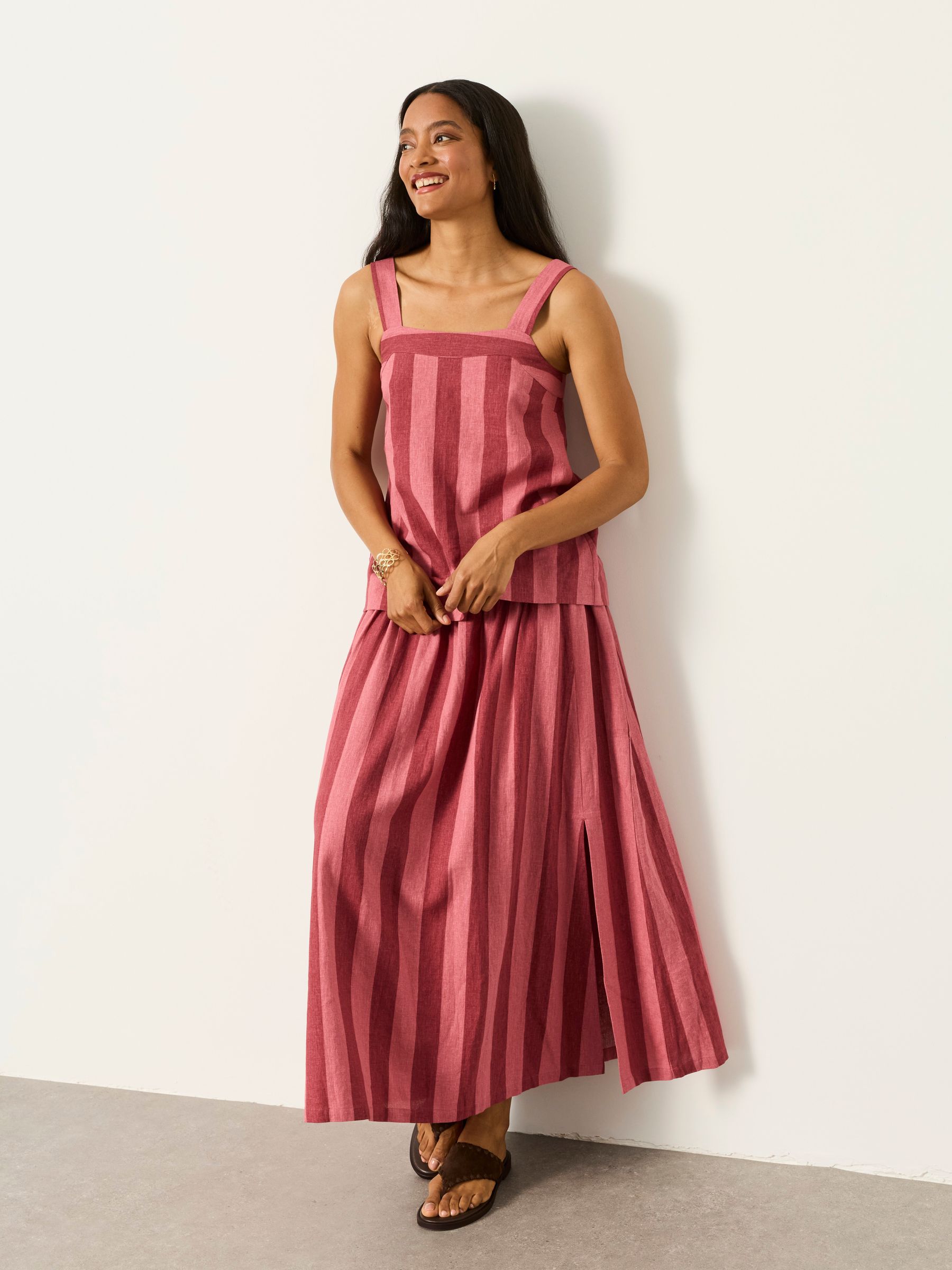 Joesie Rust Red Petite Stripe Cami | FatFace USA
