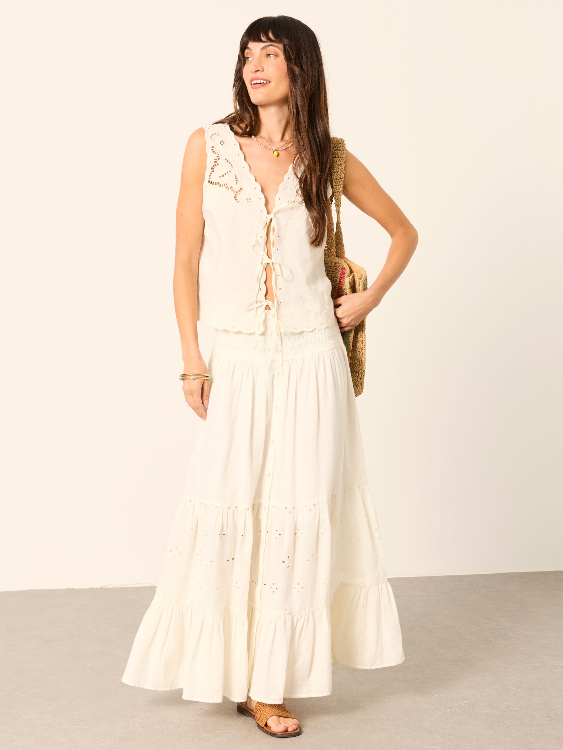 Becky Ivory Petite Embroidered Waistcoat - Image 3 of 6