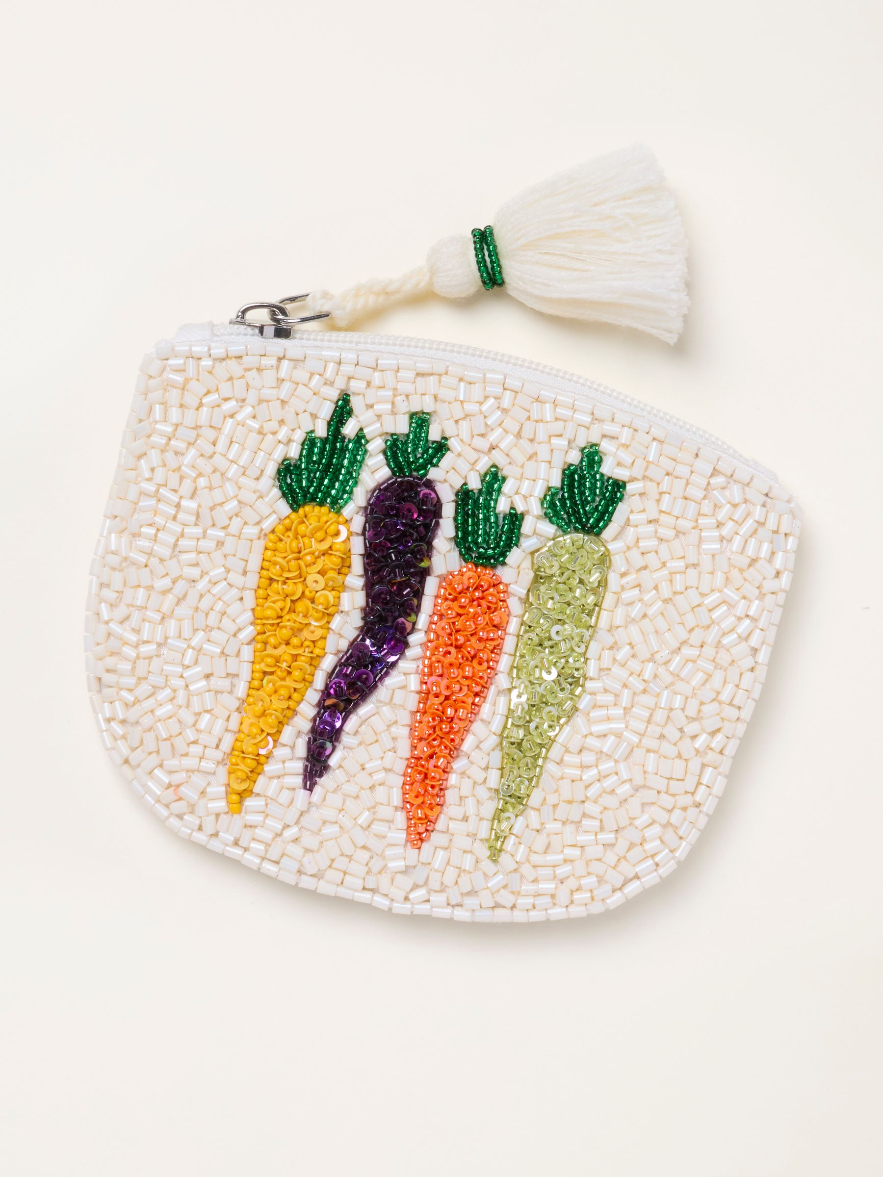 Ivory Vegetable Beaded Purse - Image 1 of 2
