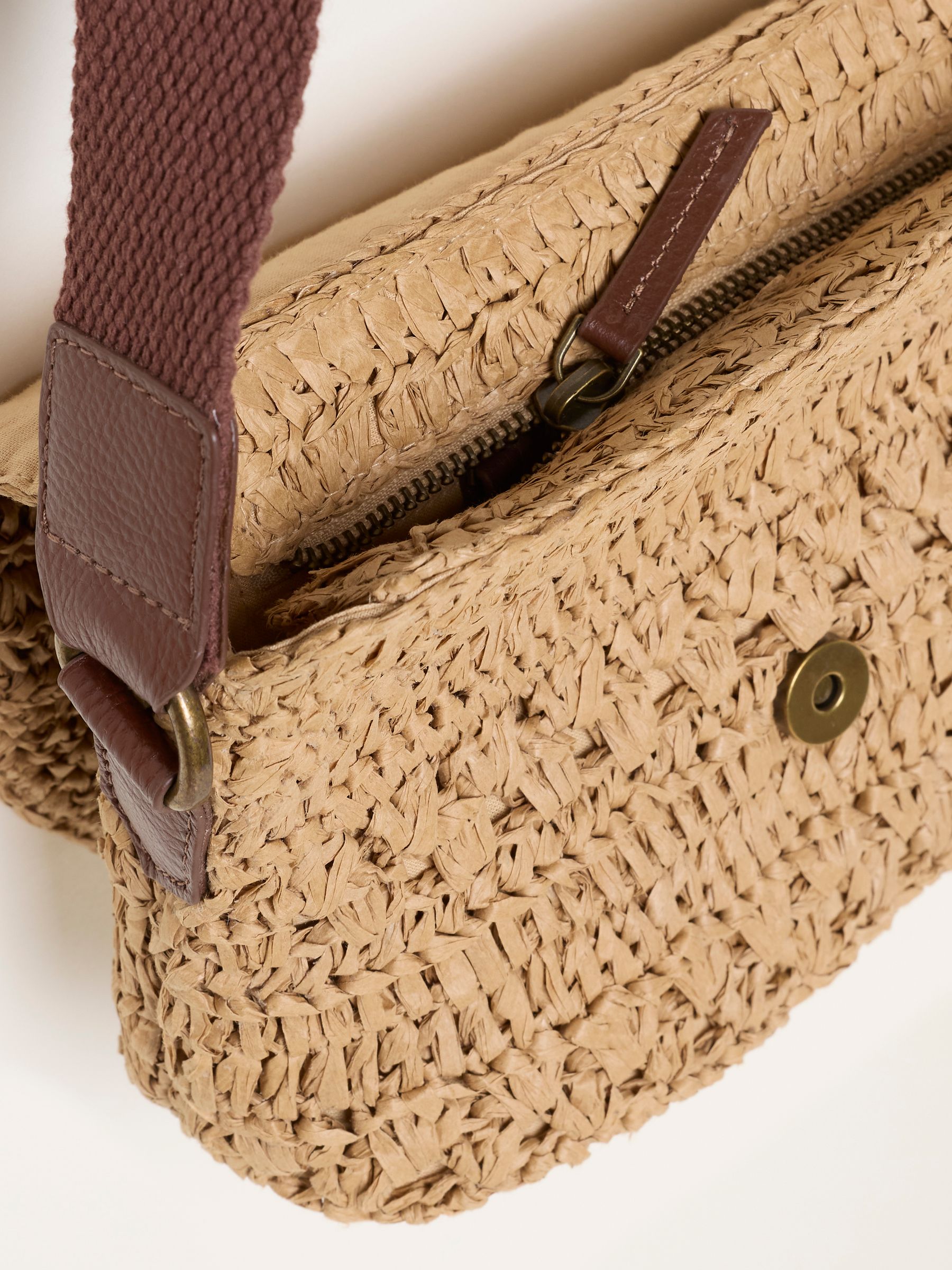 Natural Raffia Crossbody Bag - Image 4 of 5