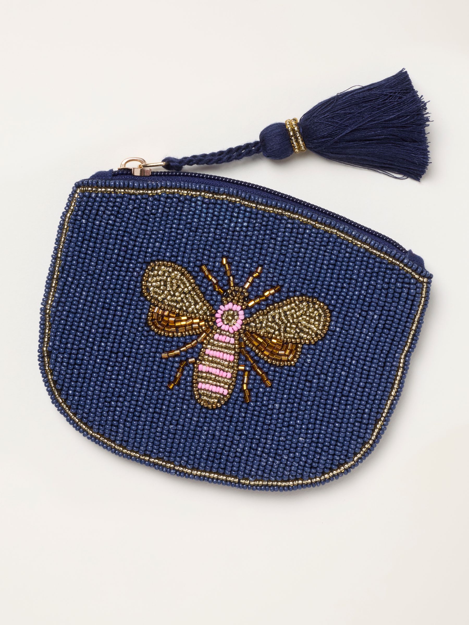 Navy Bee Beaded Purse - Image 1 of 2