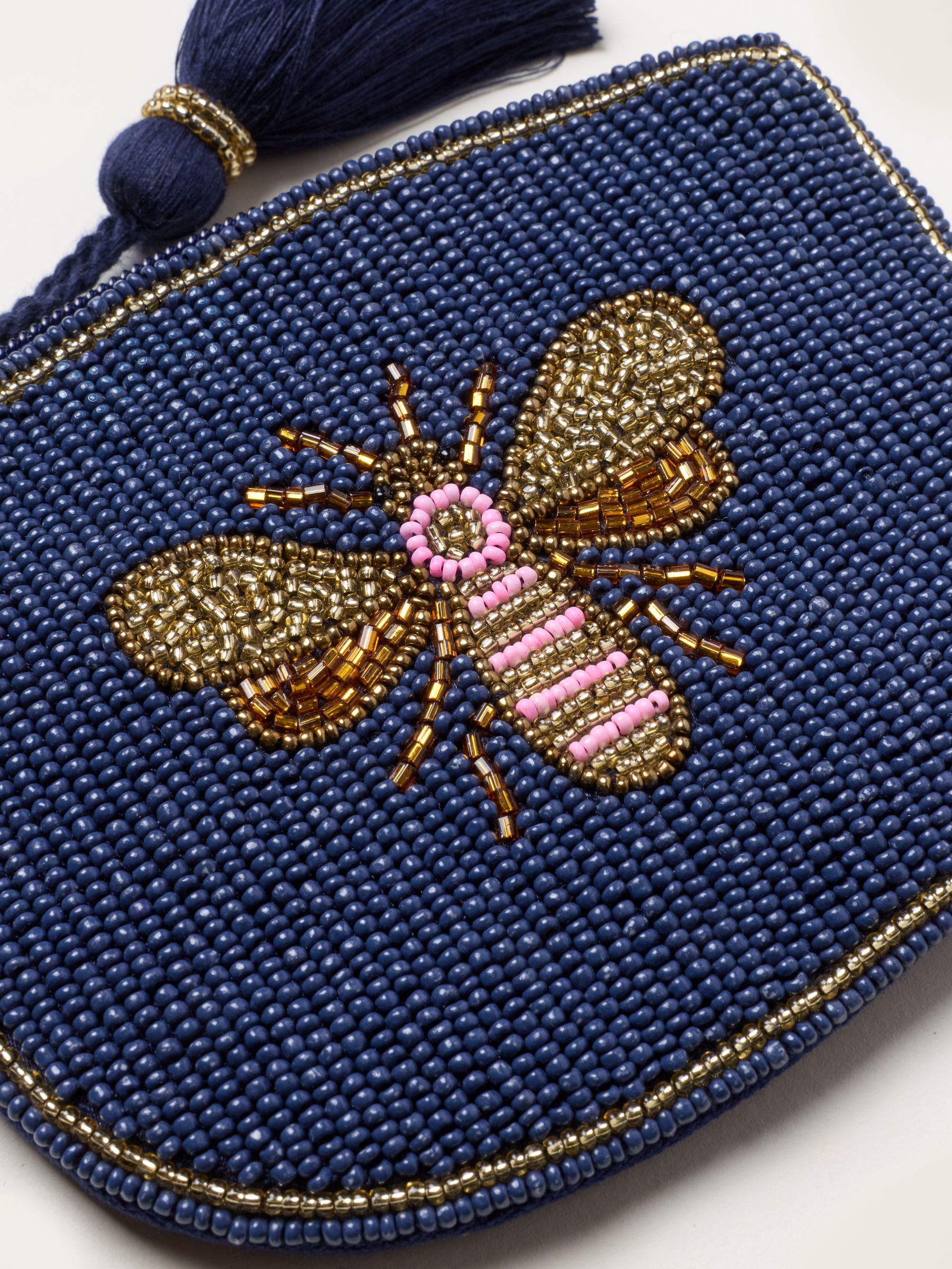 Navy Bee Beaded Purse - Image 2 of 2
