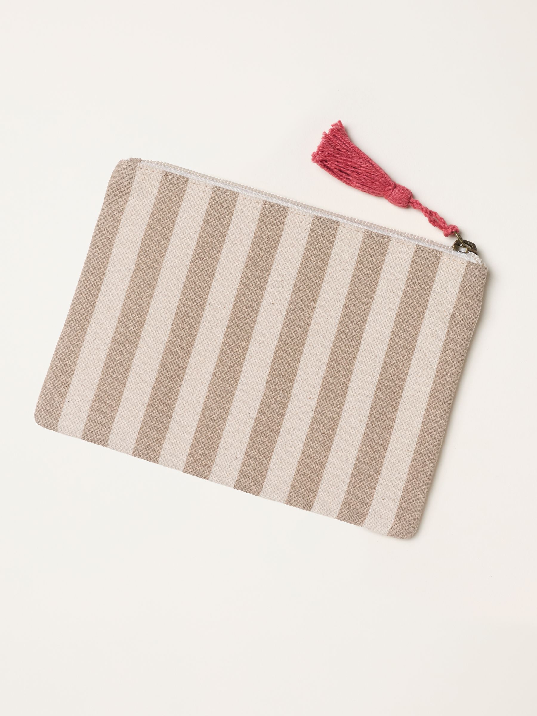 Beige Sun Embroidered Stripe Pouch - Image 2 of 3