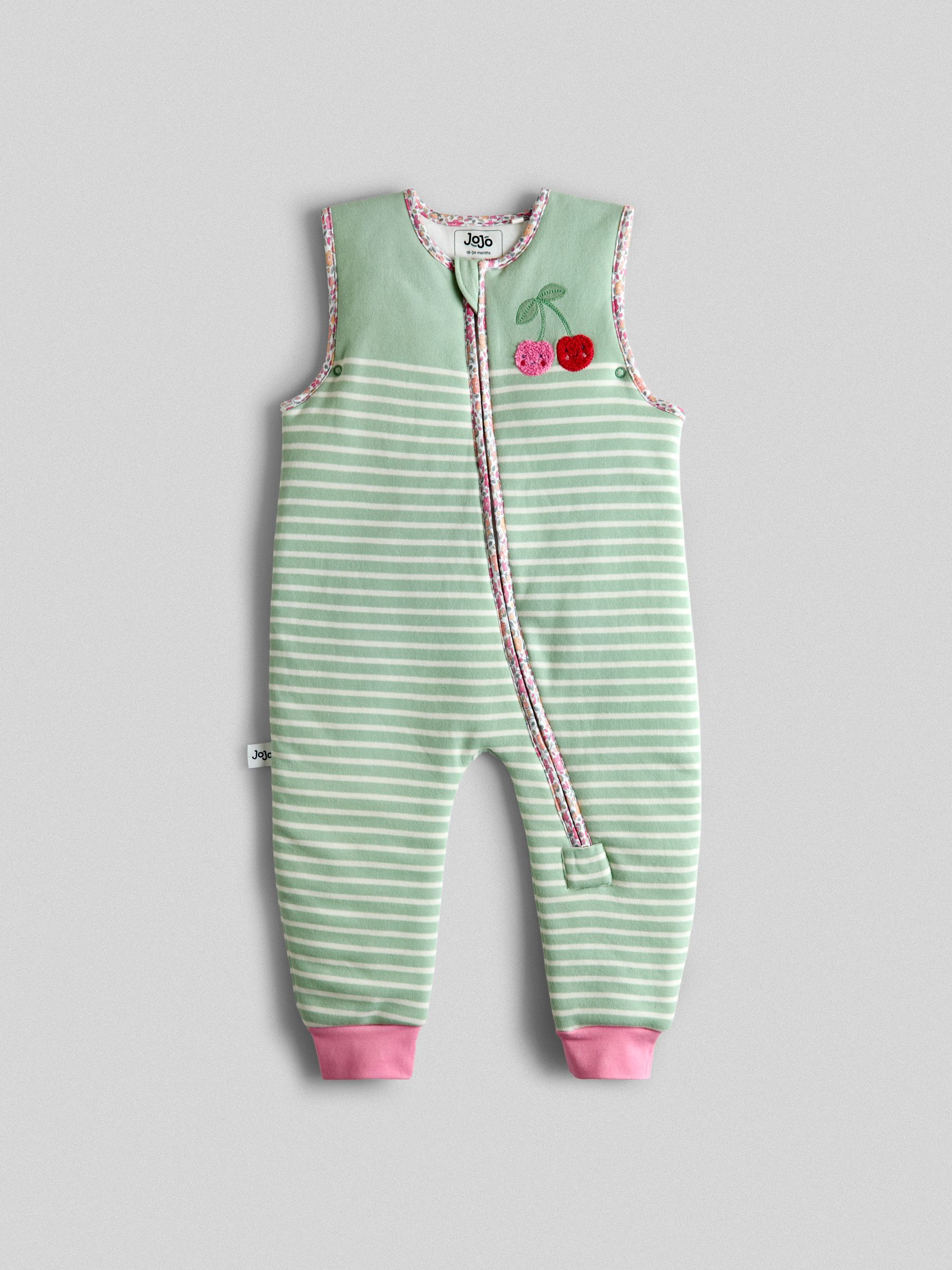 Green Stripe Cherry Appliqué 1.5 Tog Sleep Snuggler - Image 2 of 4