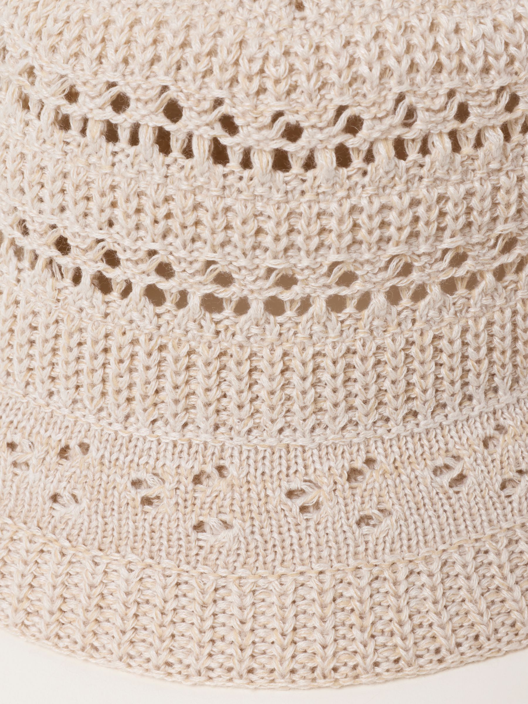 Cream Crochet Bucket Hat - Image 4 of 4
