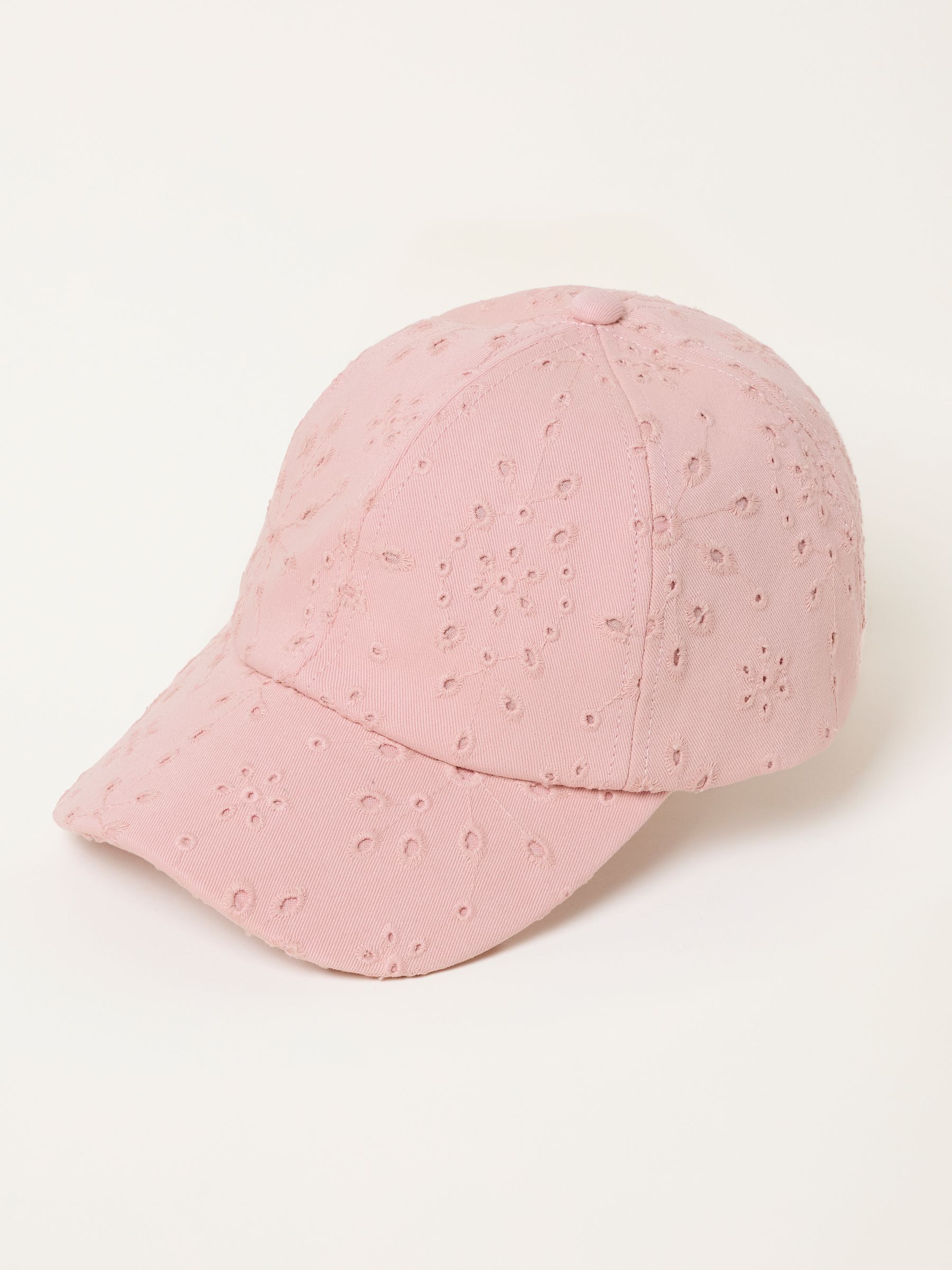 Pink Broderie Cap - Image 1 of 3 Pink Broderie Cap - Image 1 of 3
