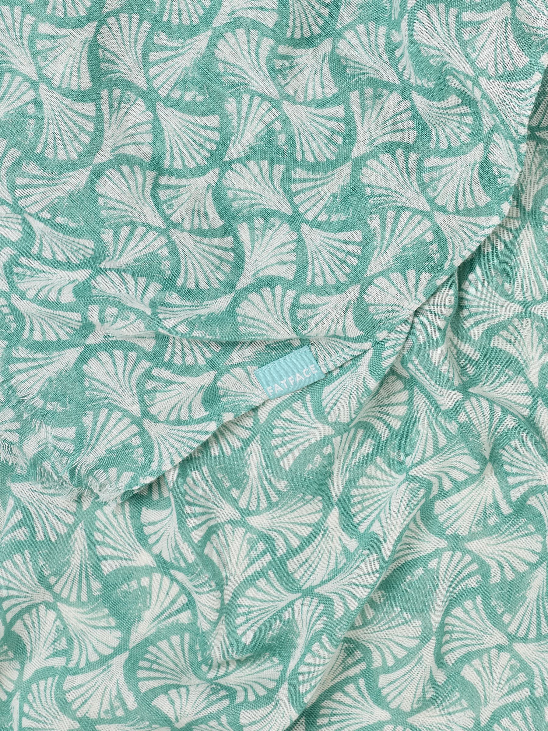 Green Shell Printed Lightweight Scarf - Image 2 of 2 Green Shell Printed Lightweight Scarf - Image 2 of 2