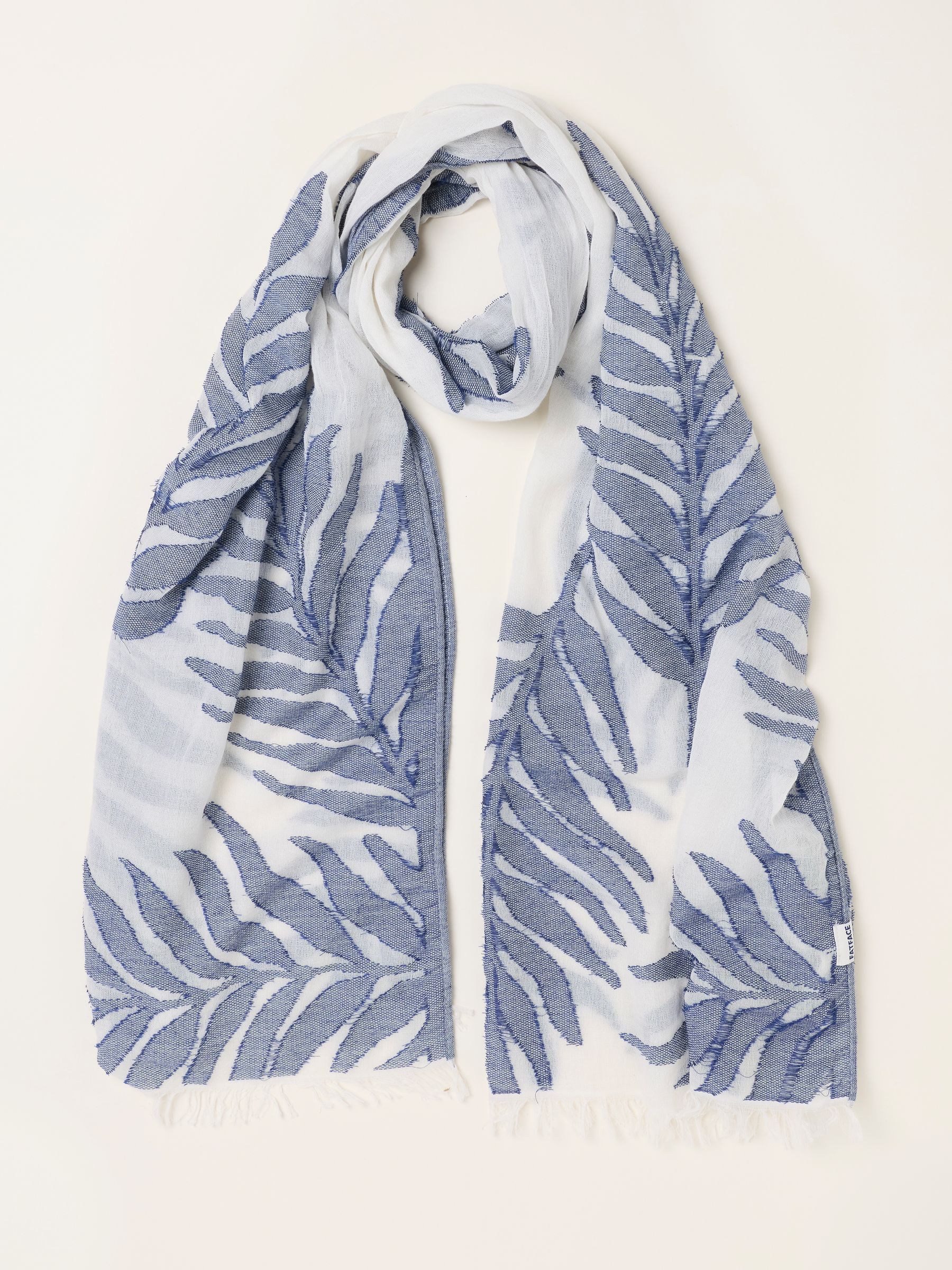 Ivory Leaf Jacquard Scarf - Image 1 of 2