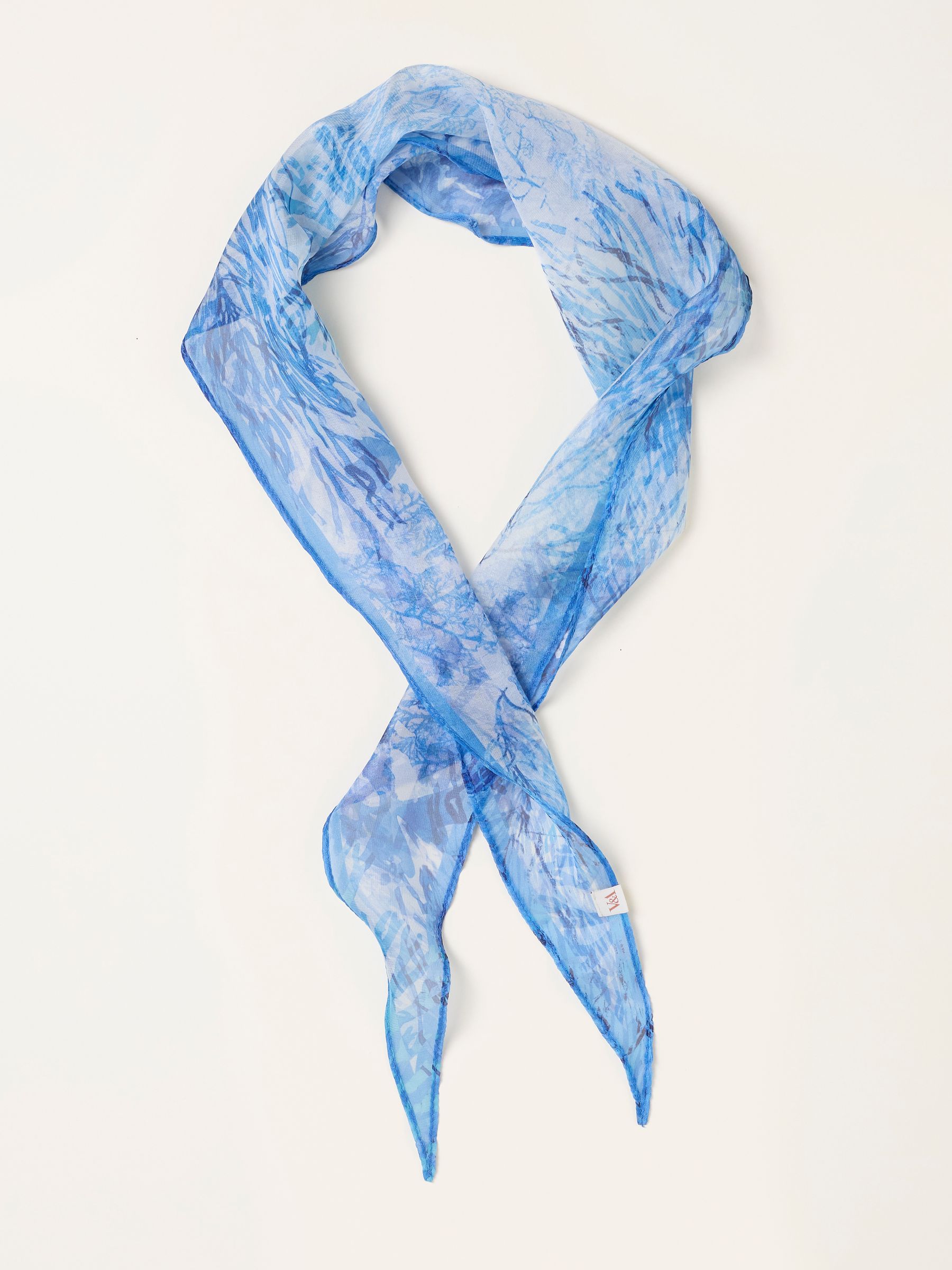 Seaweed Cabinet Printed Square Scarf in Blue - Image 1 of 3 Seaweed Cabinet Printed Square Scarf in Blue - Image 1 of 3