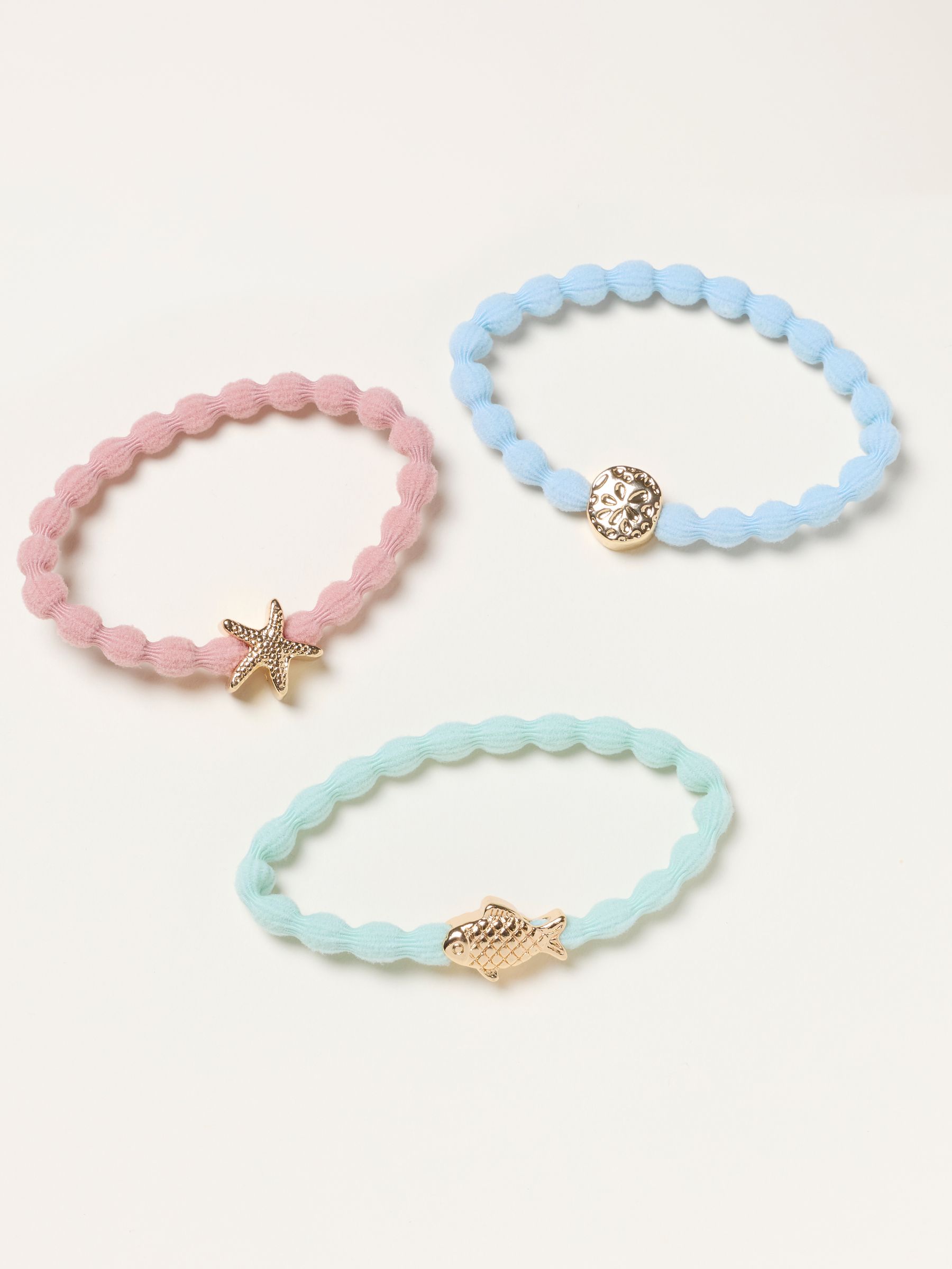 Multi 3 Pack Charm Hair Ties - Image 1 of 2 Multi 3 Pack Charm Hair Ties - Image 1 of 2