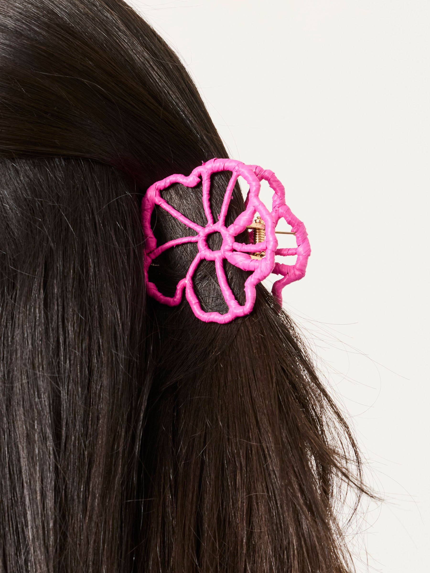 Pink Flower Wrapped Claw Clip - Image 2 of 4