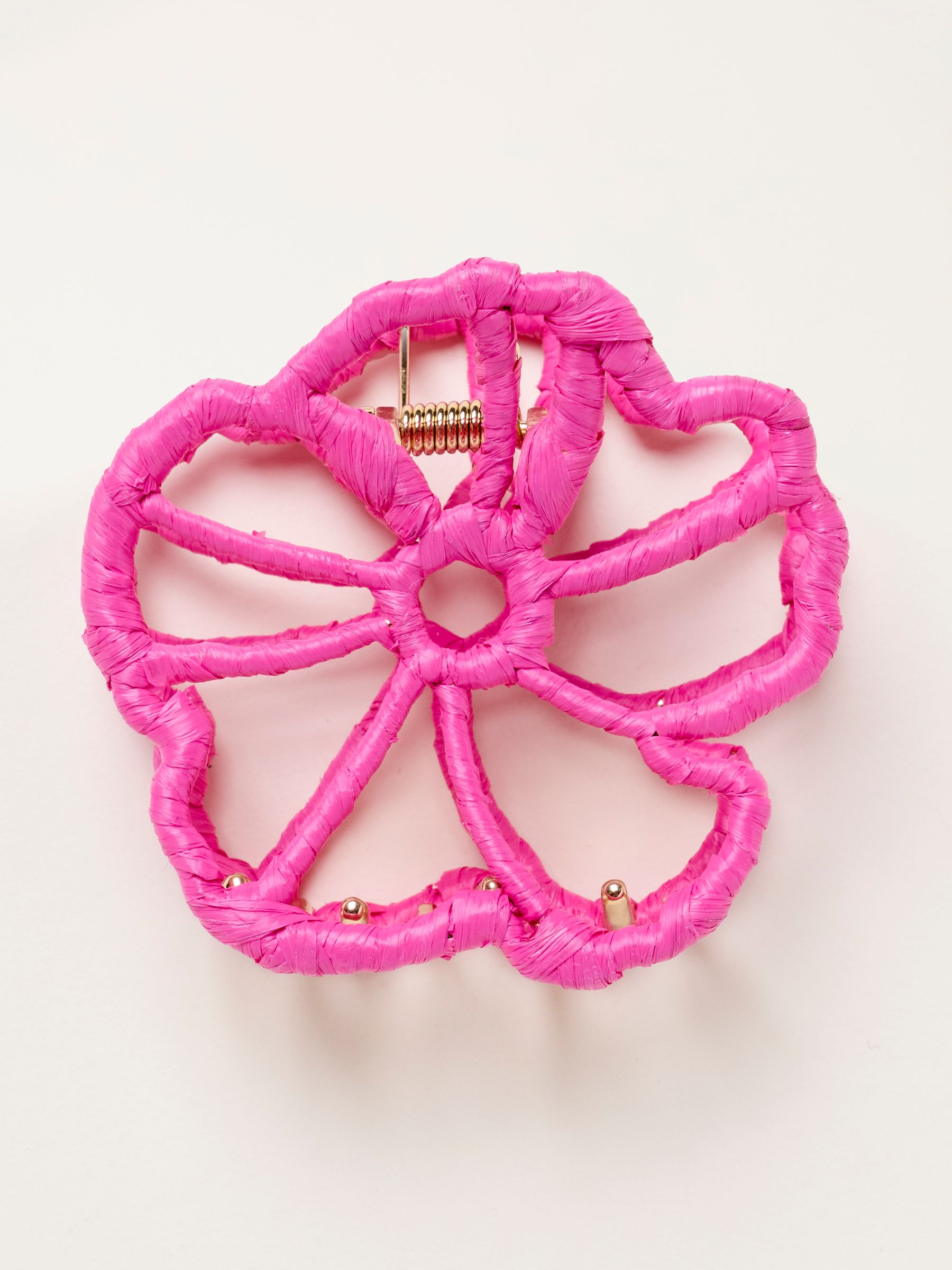 Pink Flower Wrapped Claw Clip - Image 3 of 4