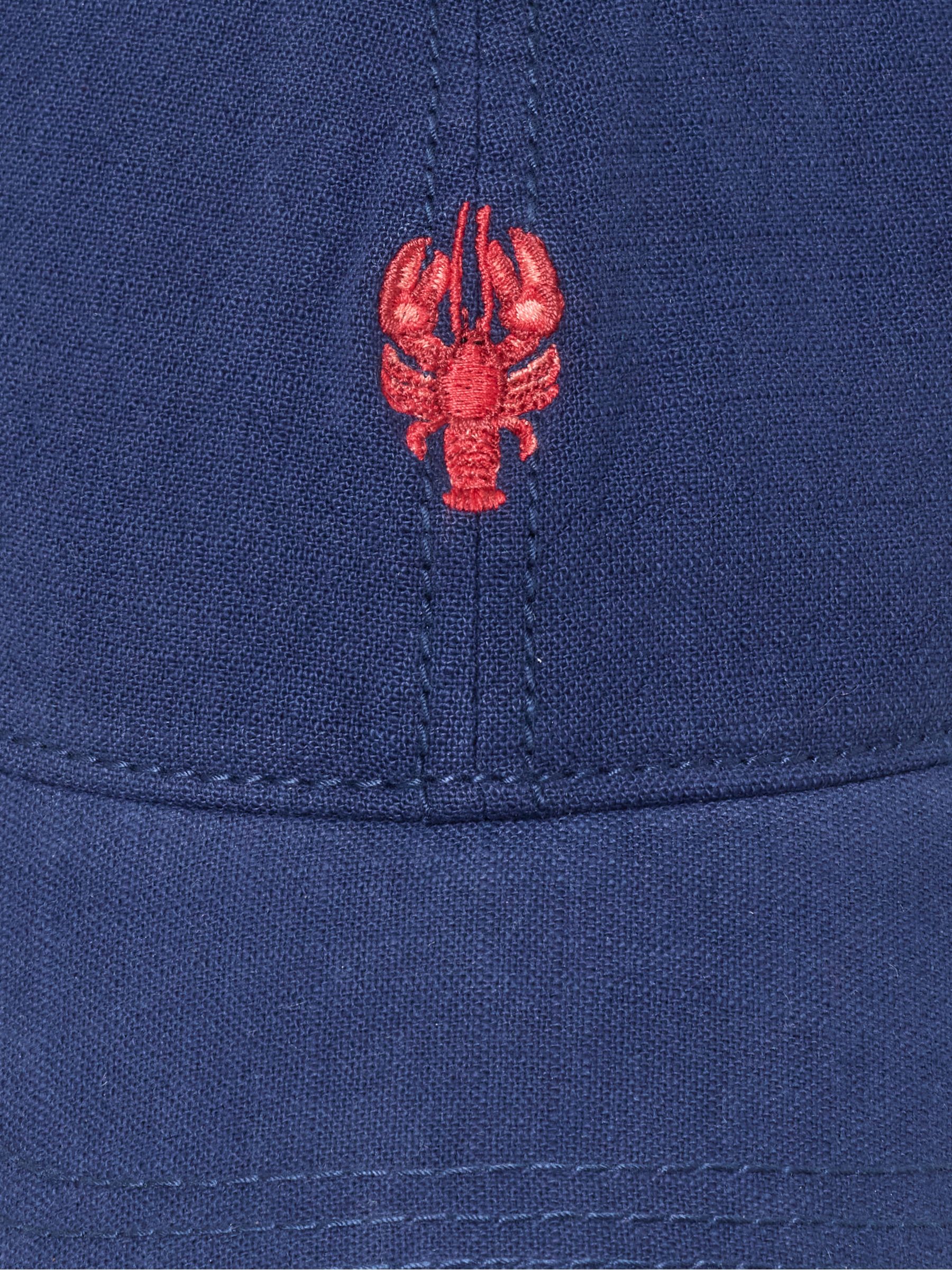 NWT Navy Baseball Cap with Red Embroidered Lobster Motif Embroidered Lobster Hat – Dearly Threaded main image 2