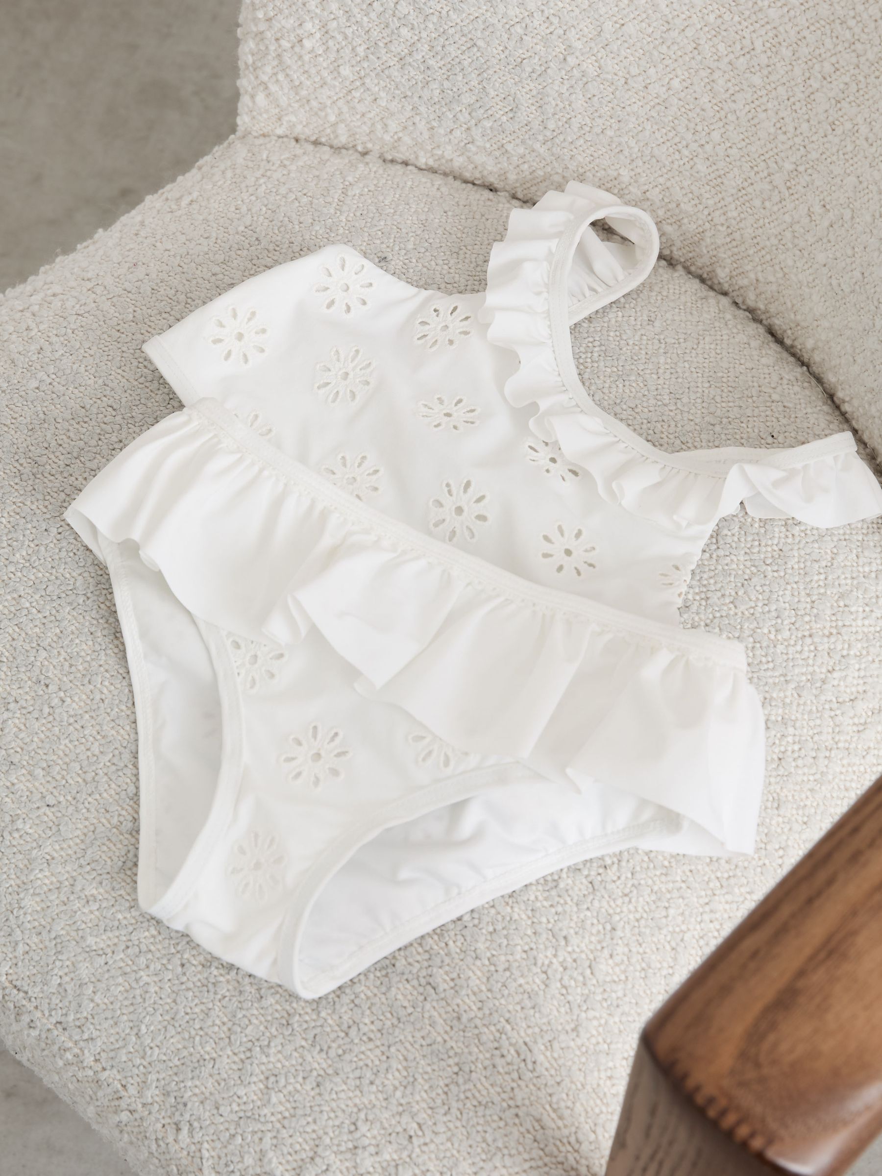 Broderie Peplum Bikini Set in White - Image 3 of 3