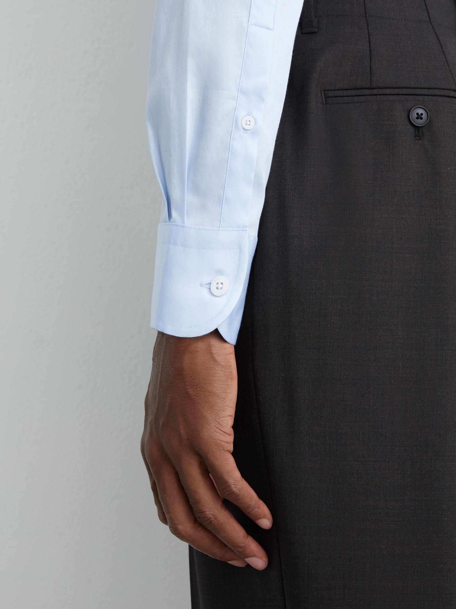 Stretch-Cotton Regular-Fit Shirt in Soft Blue - Image 5 of 7