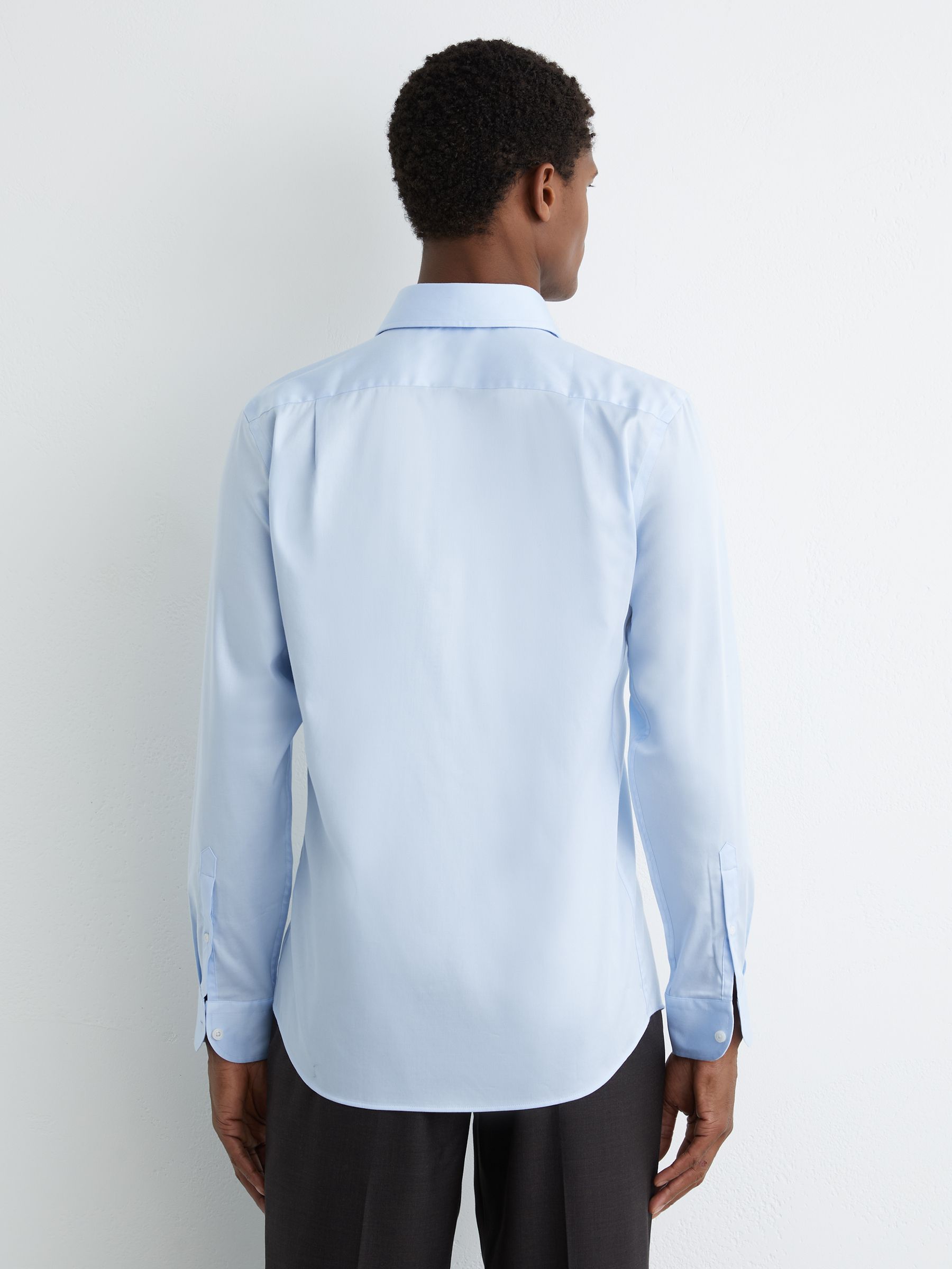 Stretch-Cotton Regular-Fit Shirt in Soft Blue - Image 6 of 7
