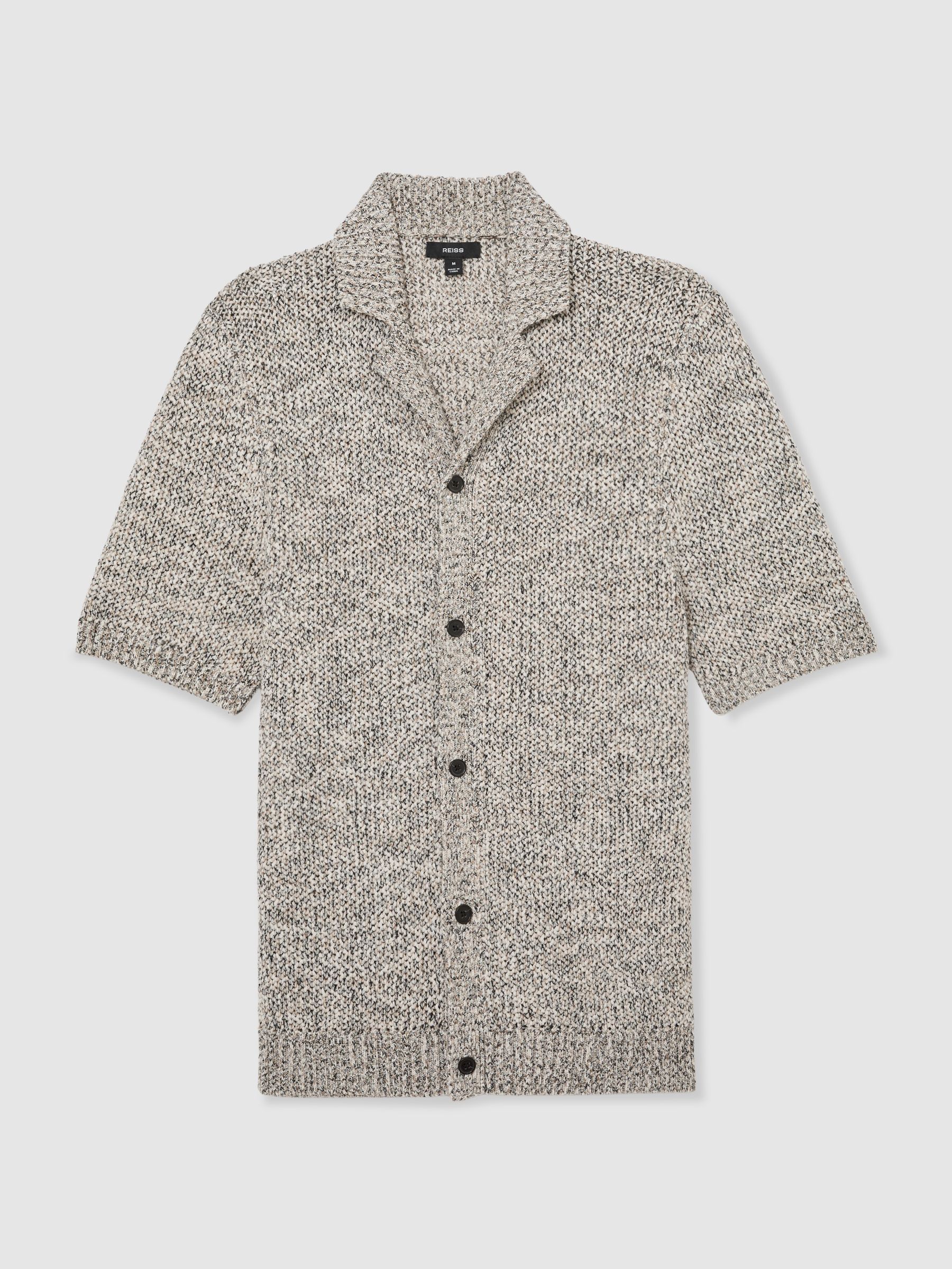 Marled Cuban-Collar Knitted Shirt in Natural - image 1