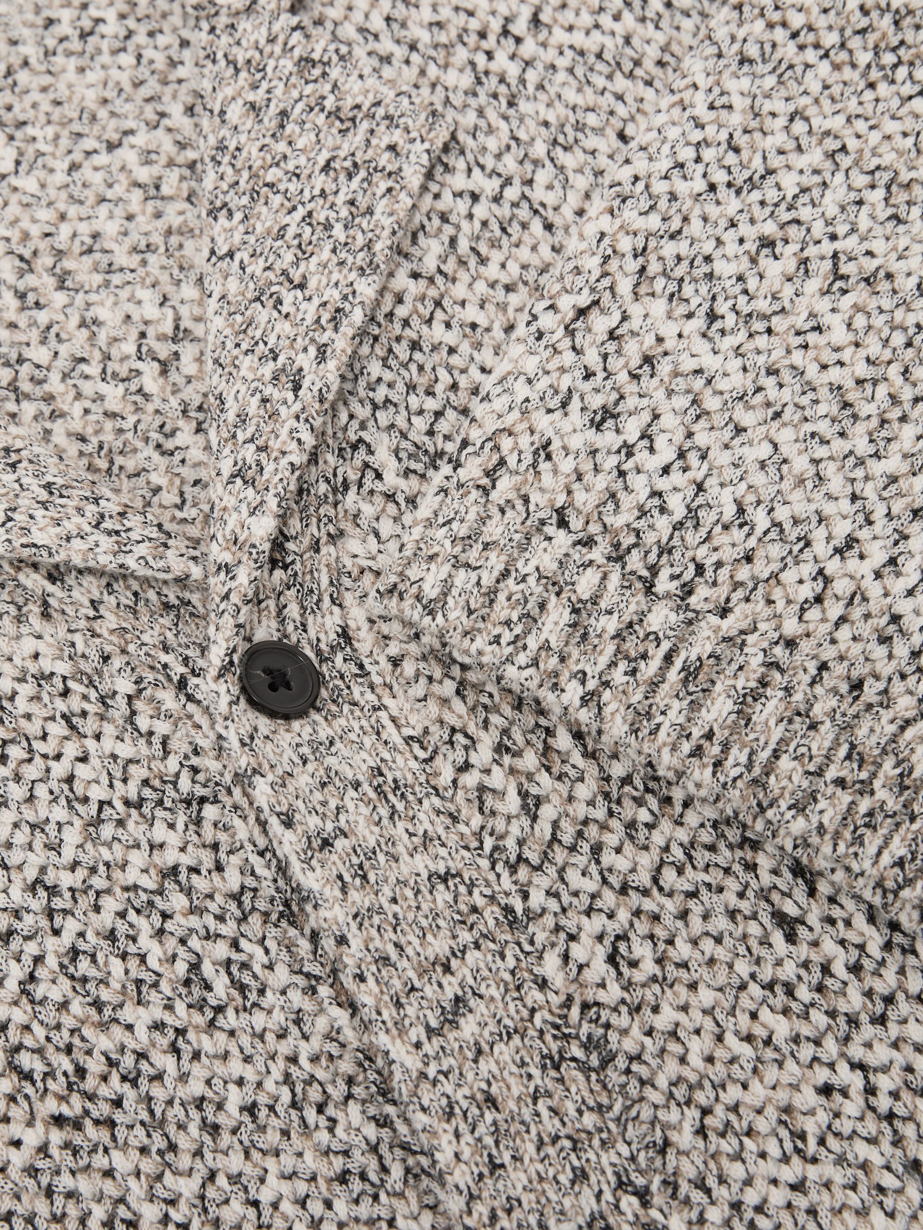 Marled Cuban-Collar Knitted Shirt in Natural - image 3
