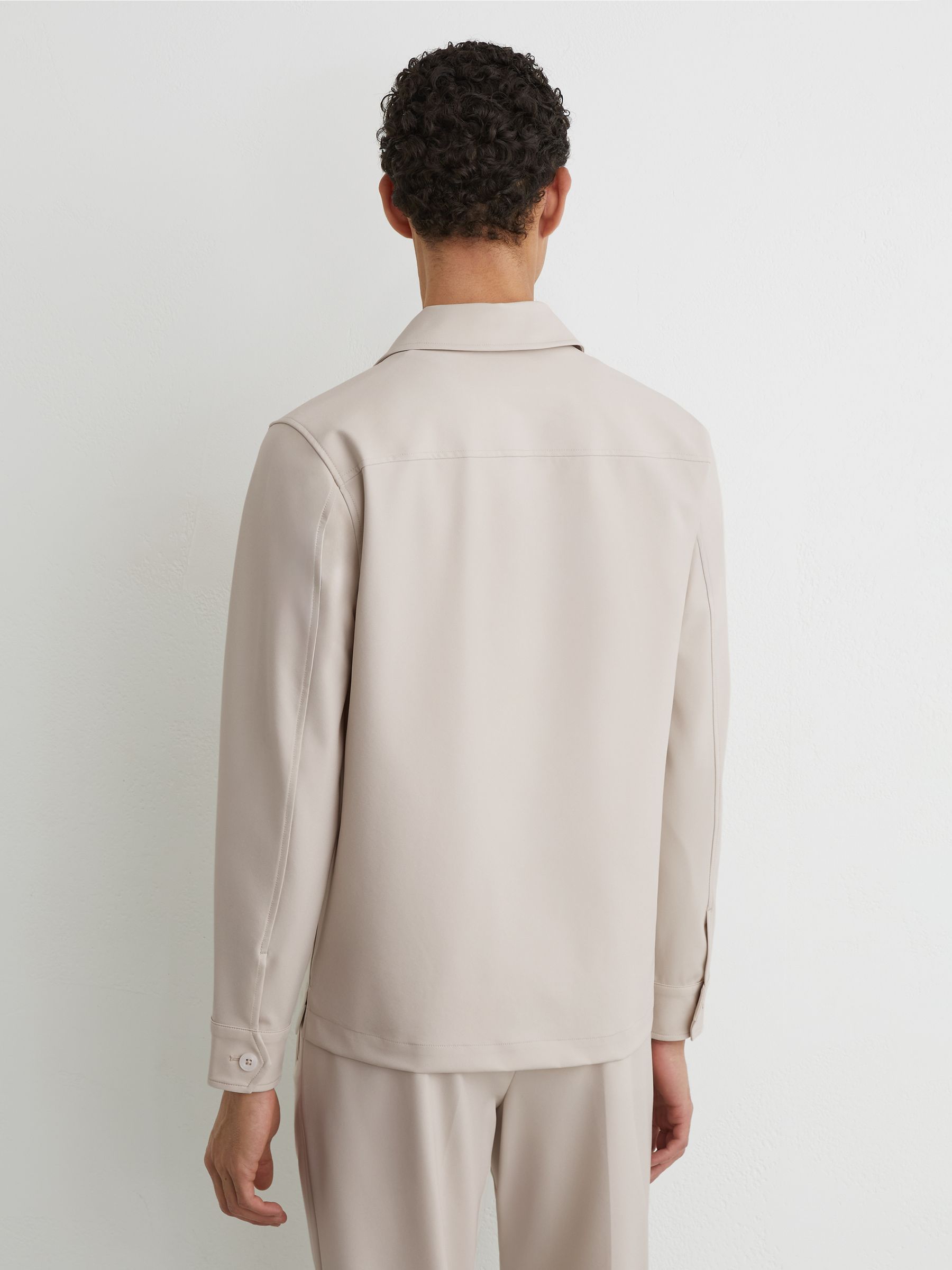 Technical Regular-Fit Overshirt in Stone - Image 5 of 7